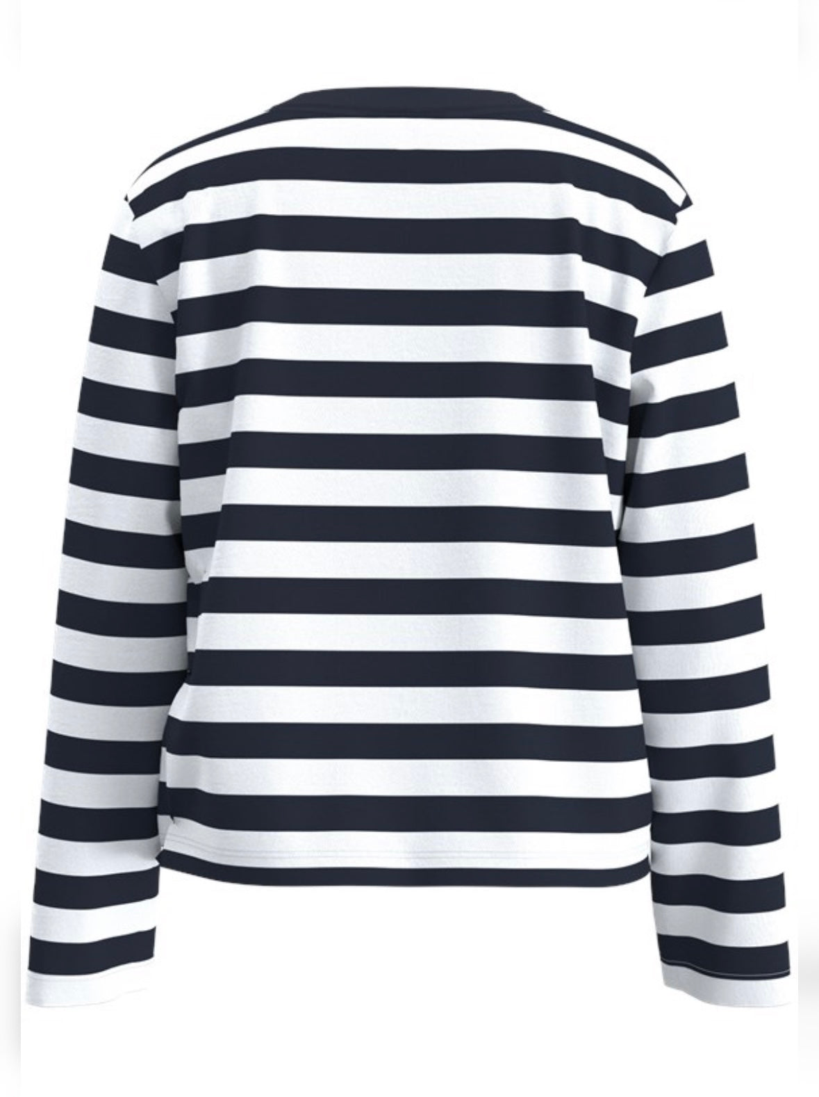 SELECTED FEMME - ESSENTIAL LS STRIPED BOXY TEE - DARK SAPPHIRE/BRIGHT WHITE