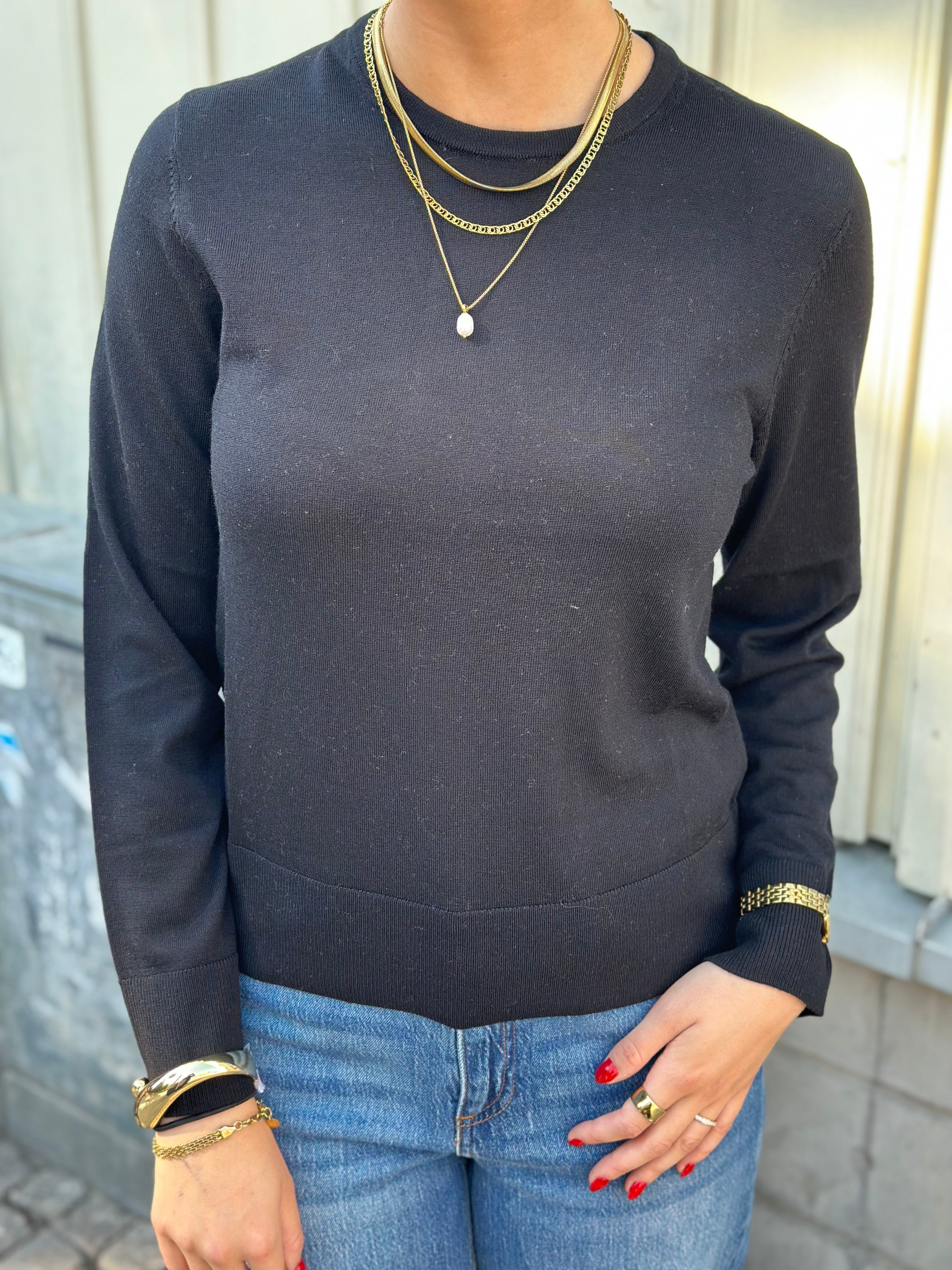 SELECTED FEMME - THEA LS MERINO KNIT - BLACK