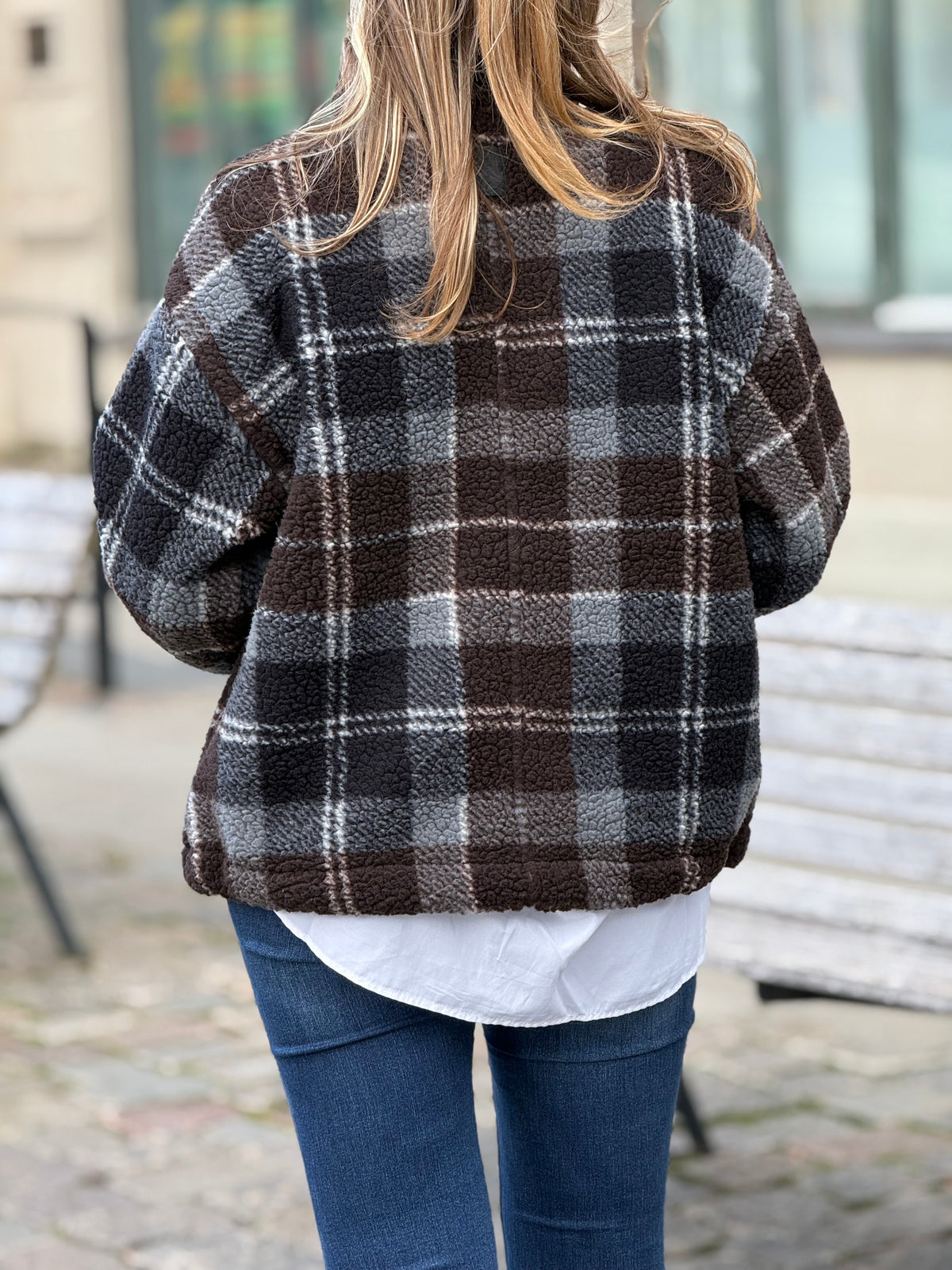 LEVETÉ ROOM - TASS JACKET 301780 - BROWN/BLUE