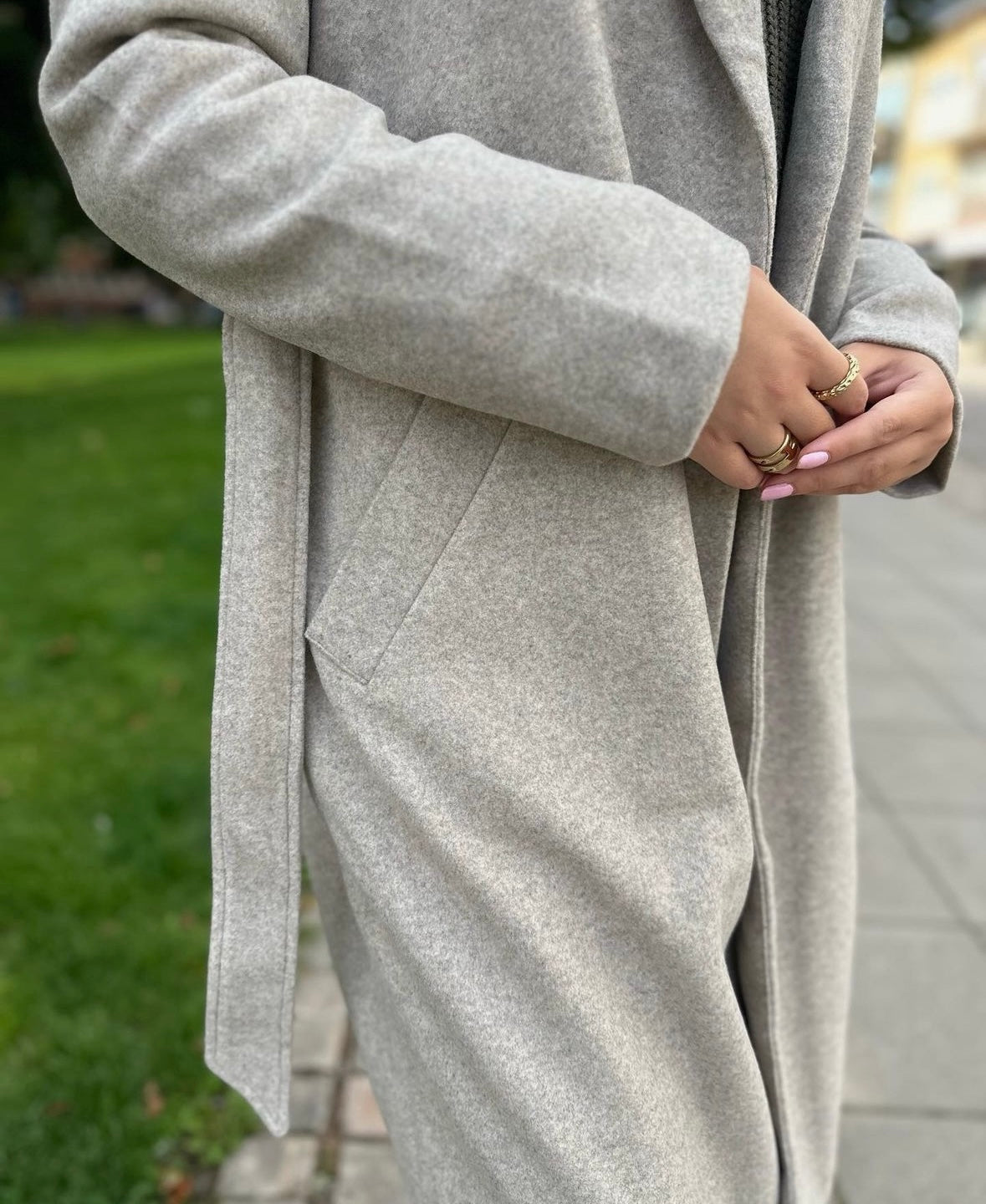 VERO MODA - FORTUNEAYA LONG COAT - SILVER MINK