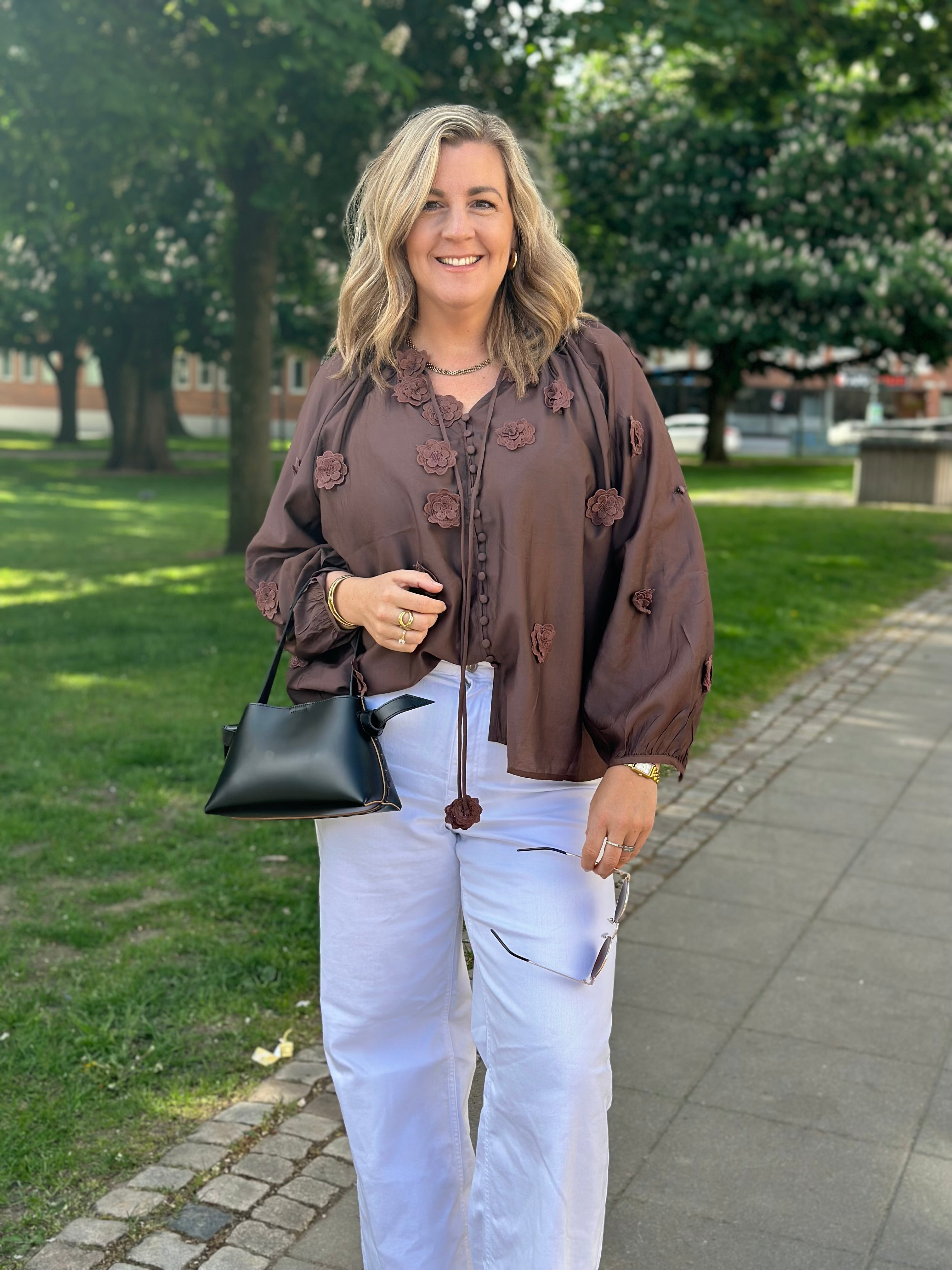COSY HOUSE - FLOWER BLOUSE M-4140 - BROWN