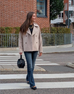 SELECTED FEMME - ALMA WOOL BLEND JACKET - SANDSHELL/MELANGE