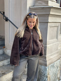 SOAKED - ESTACIA BOMBER JACKET - CHOCOLATE BROWN