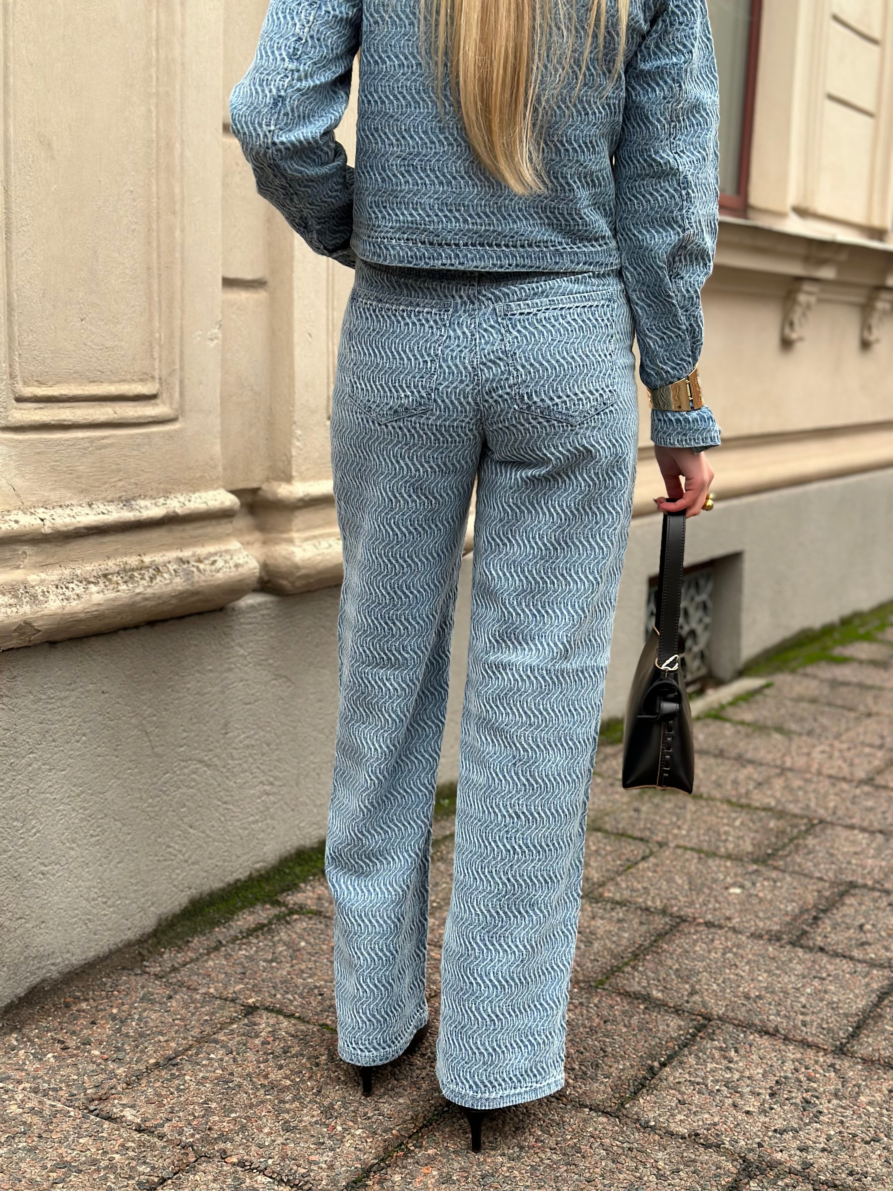 JDY - NICO STRUKTURE HW WIDE JEANS - LIGHT BLUE DENIM