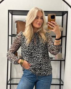 ONLY - DITSY L/S BLOUSE - BLACK/LEONORA