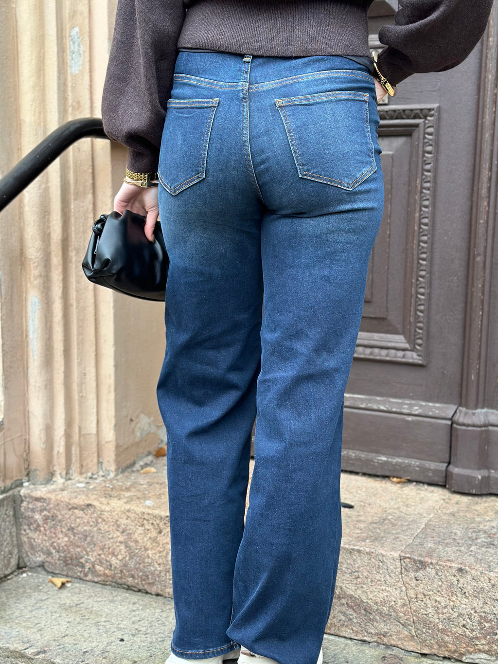 ONLY - MADISON BLUSH HW WIDE - DARK BLUE DENIM