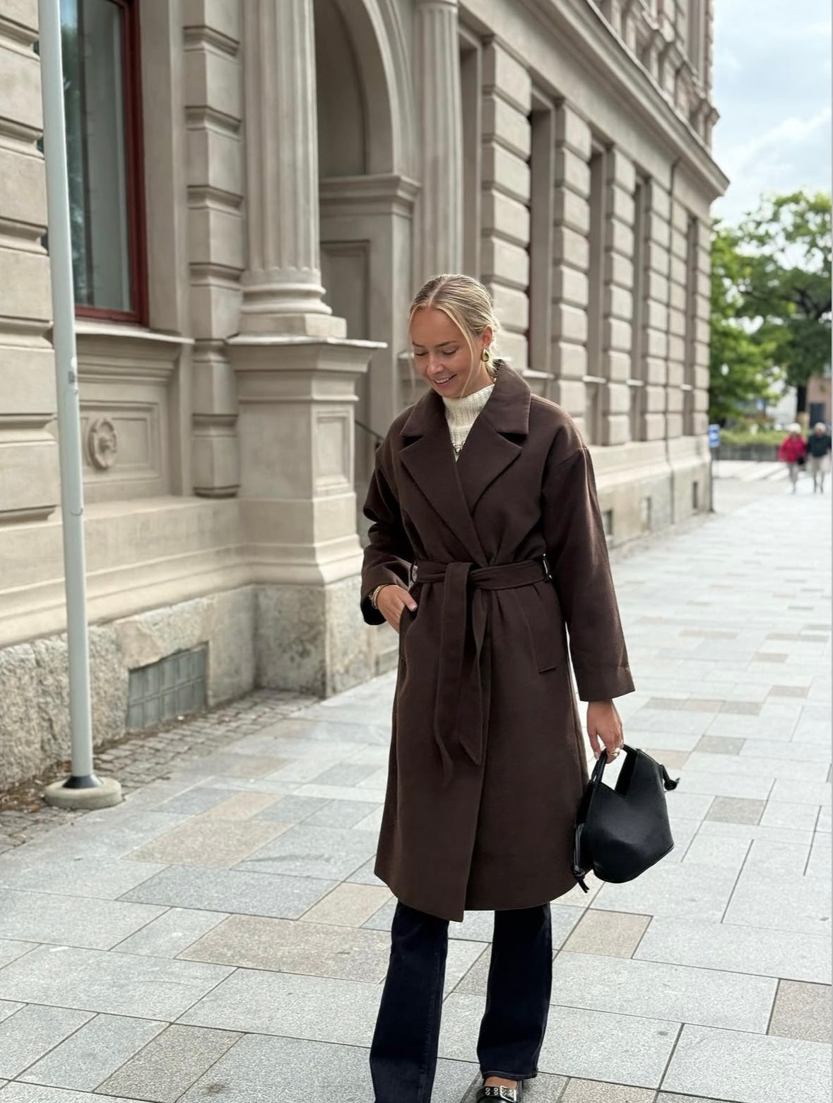 SOAKED - RUBIE BELTED COAT - HOT FUDGE 190913