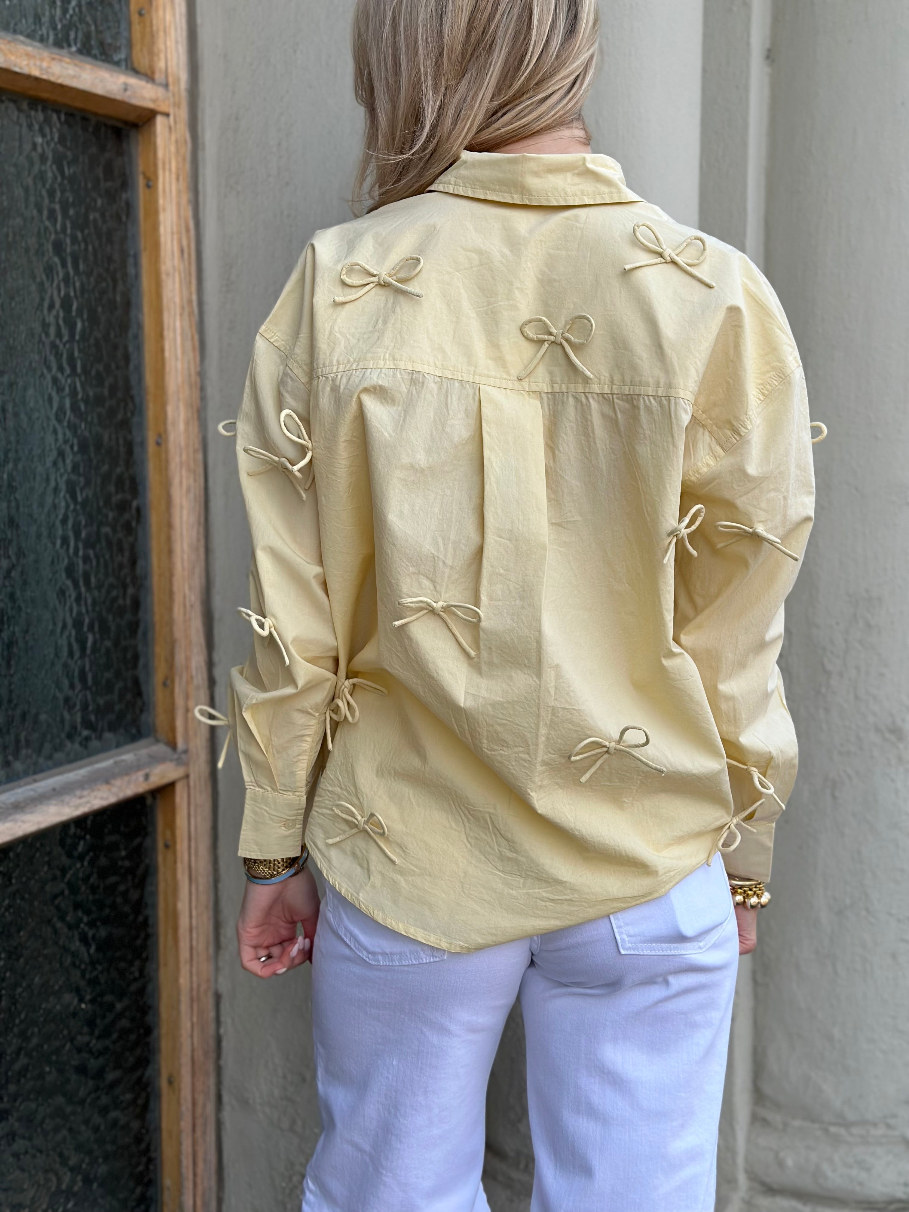 SOAKED - JOA BOW SHIRT 30408645 - YELLOW