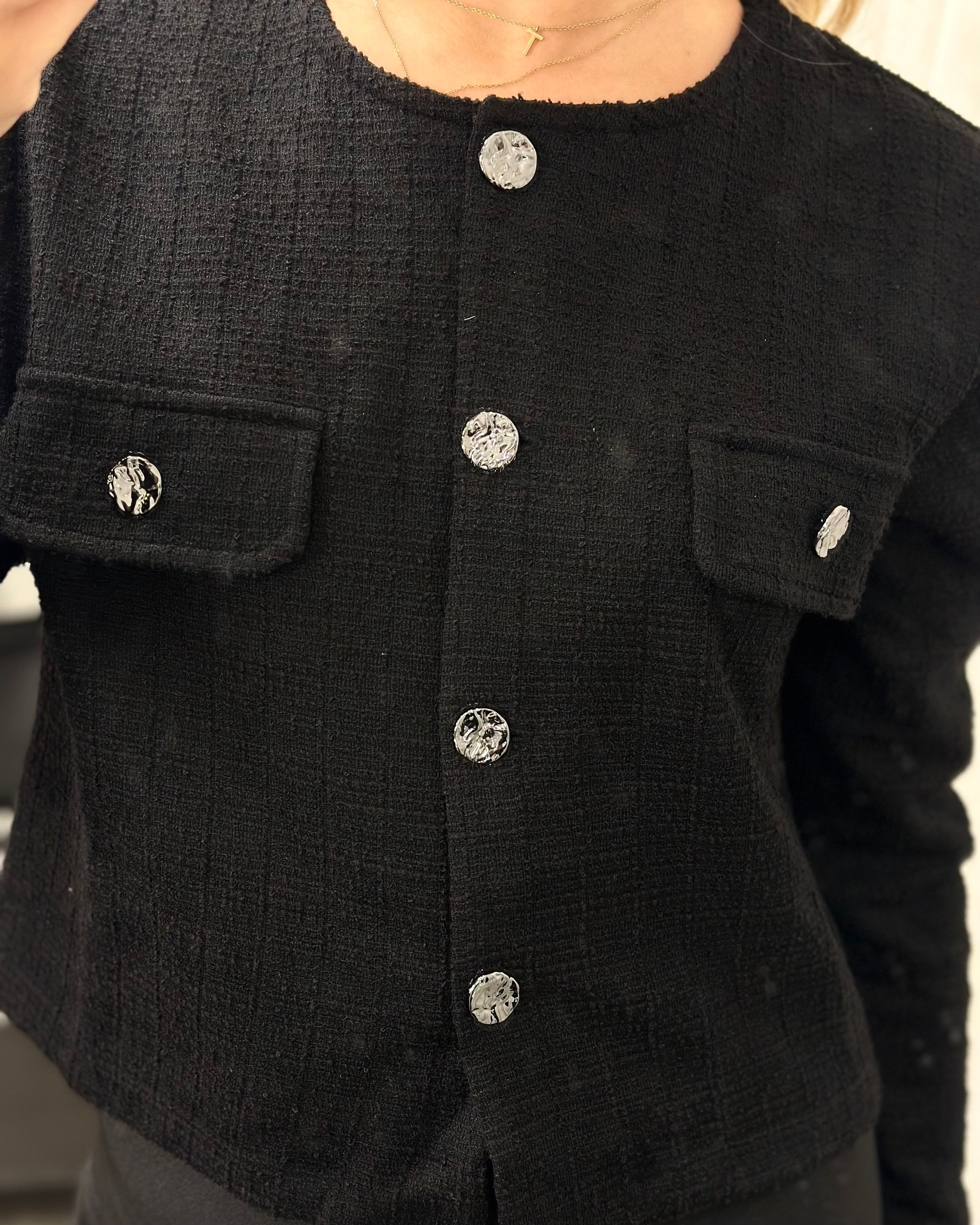 JDY - ALLY L/S BOUCLE BLAZER JRS - BLACK