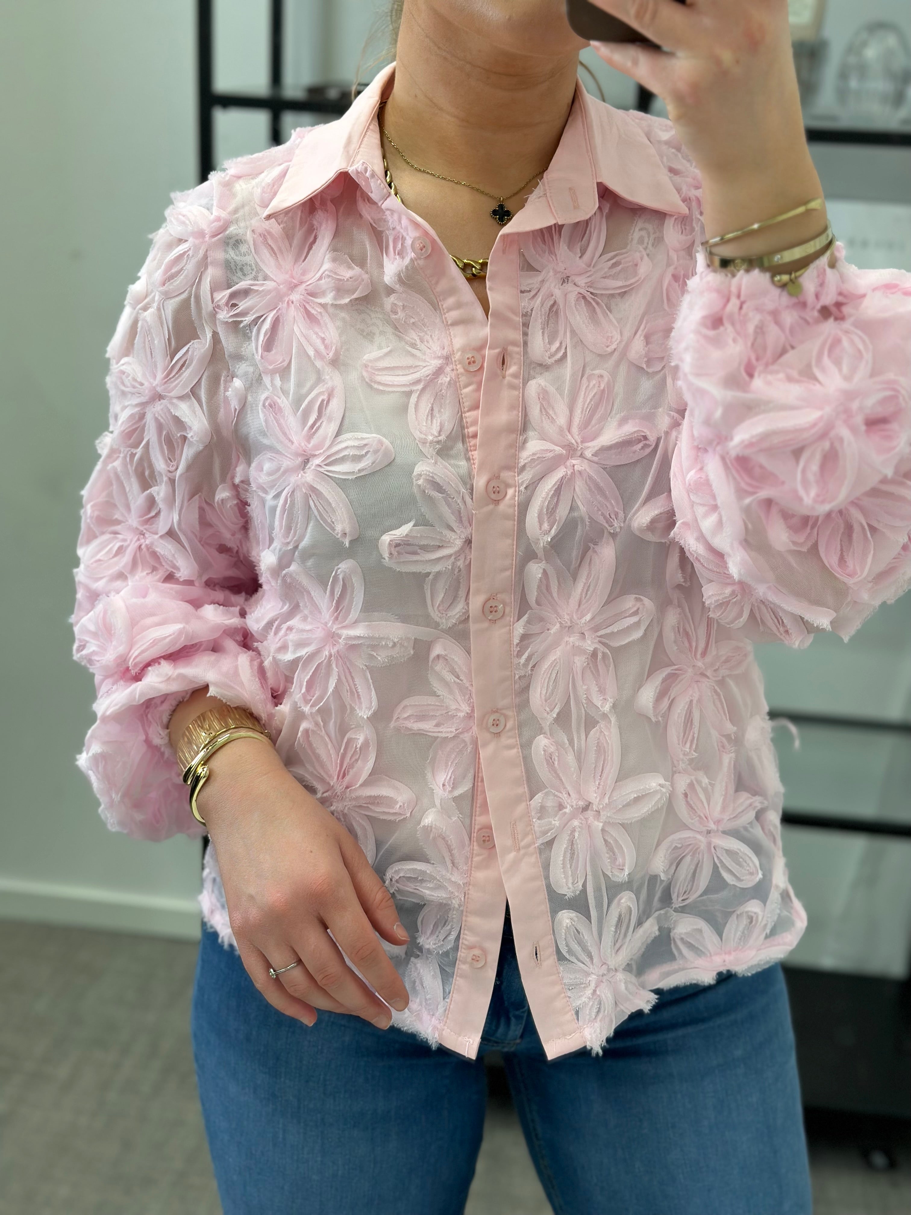JÖRLEVIK - FLOWER BLUSE - PINK