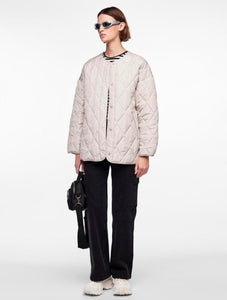 PIECES - STELLA QUILTED JACKET - SILVER GRAY