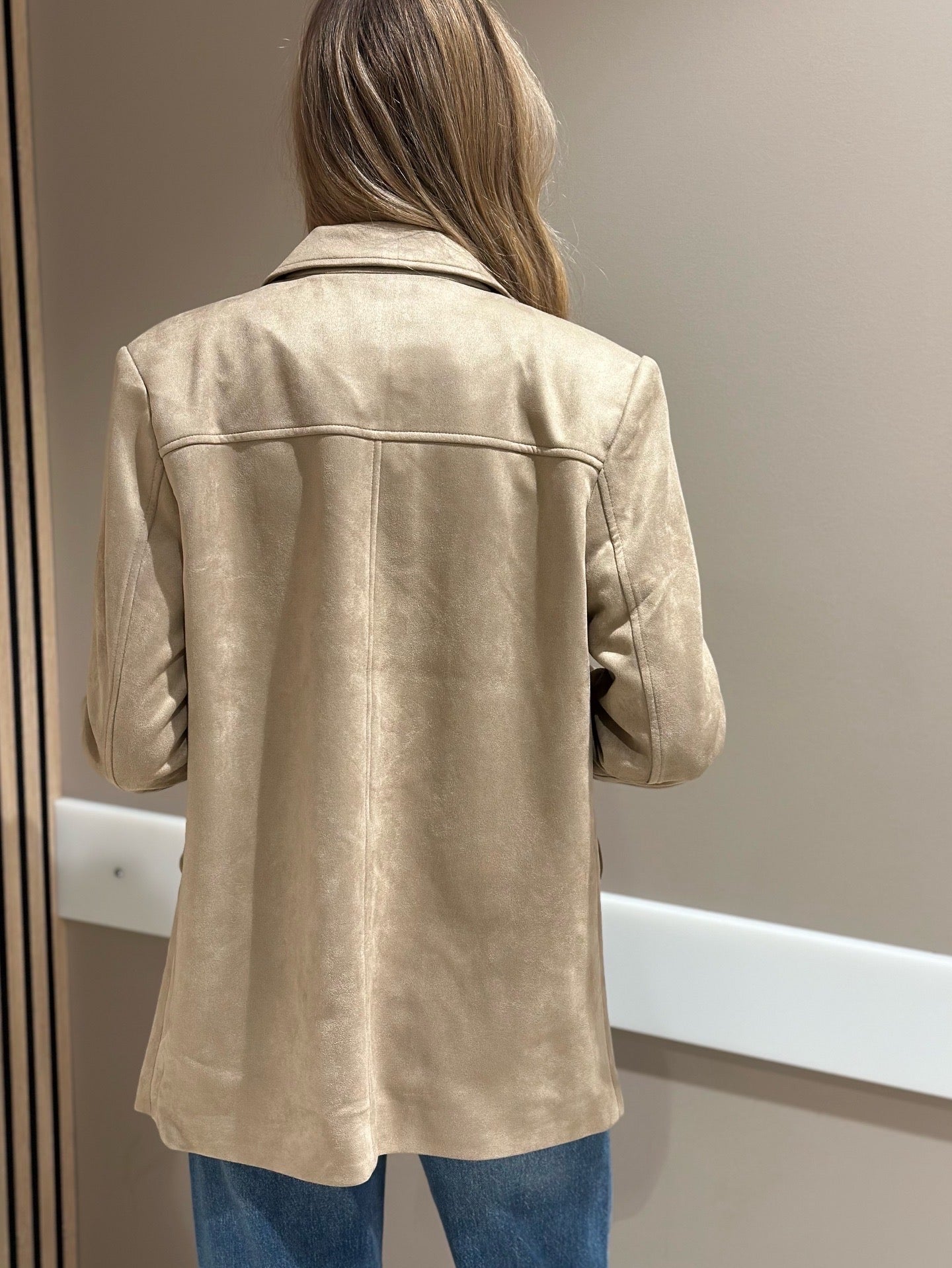 VEROMODA - HAZEL LS FAUX SUEDE BLAZER - SILVER MINK
