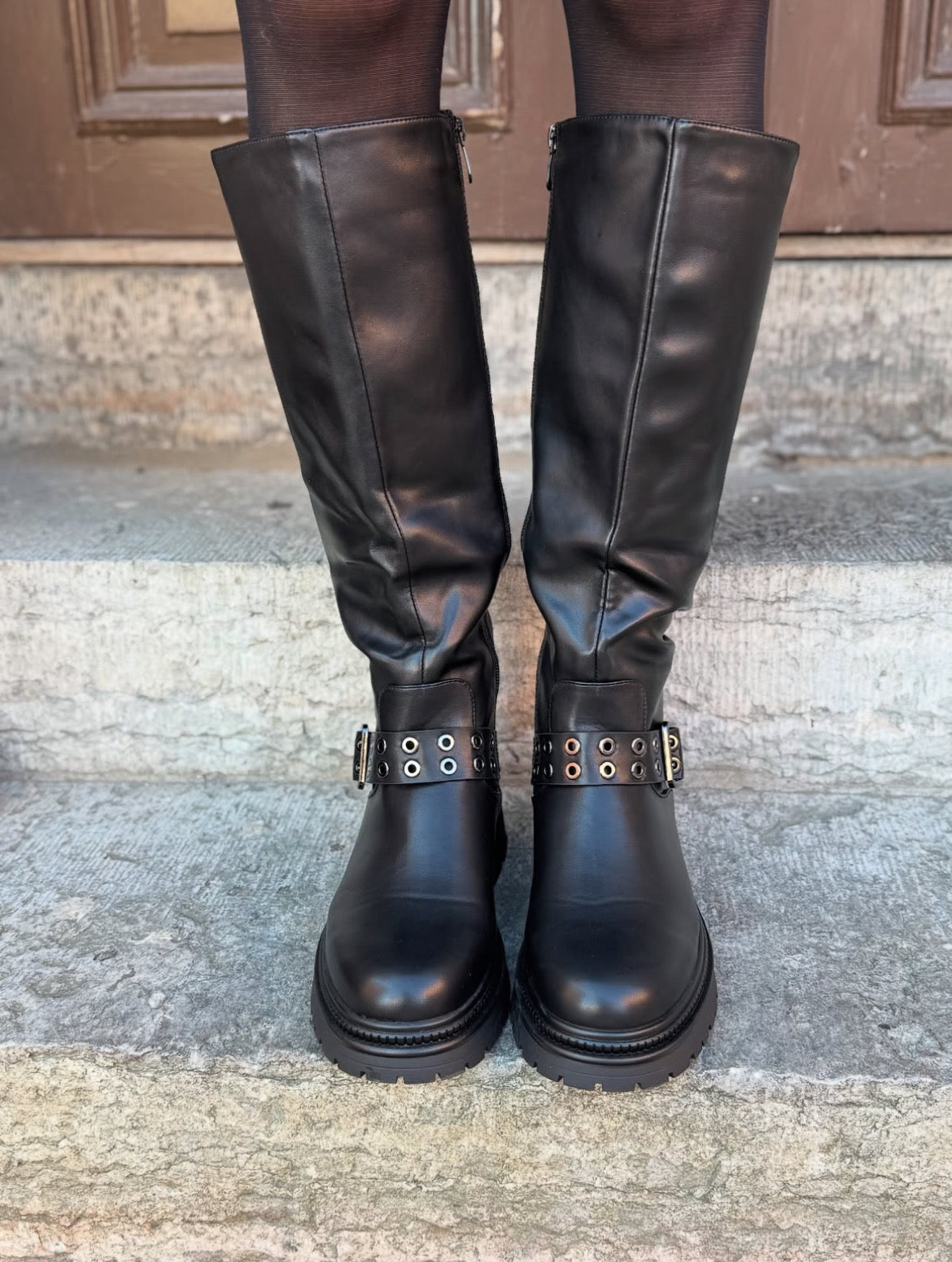 MARTA - BOOTS MED SPÄNNE BM195 - BLACK