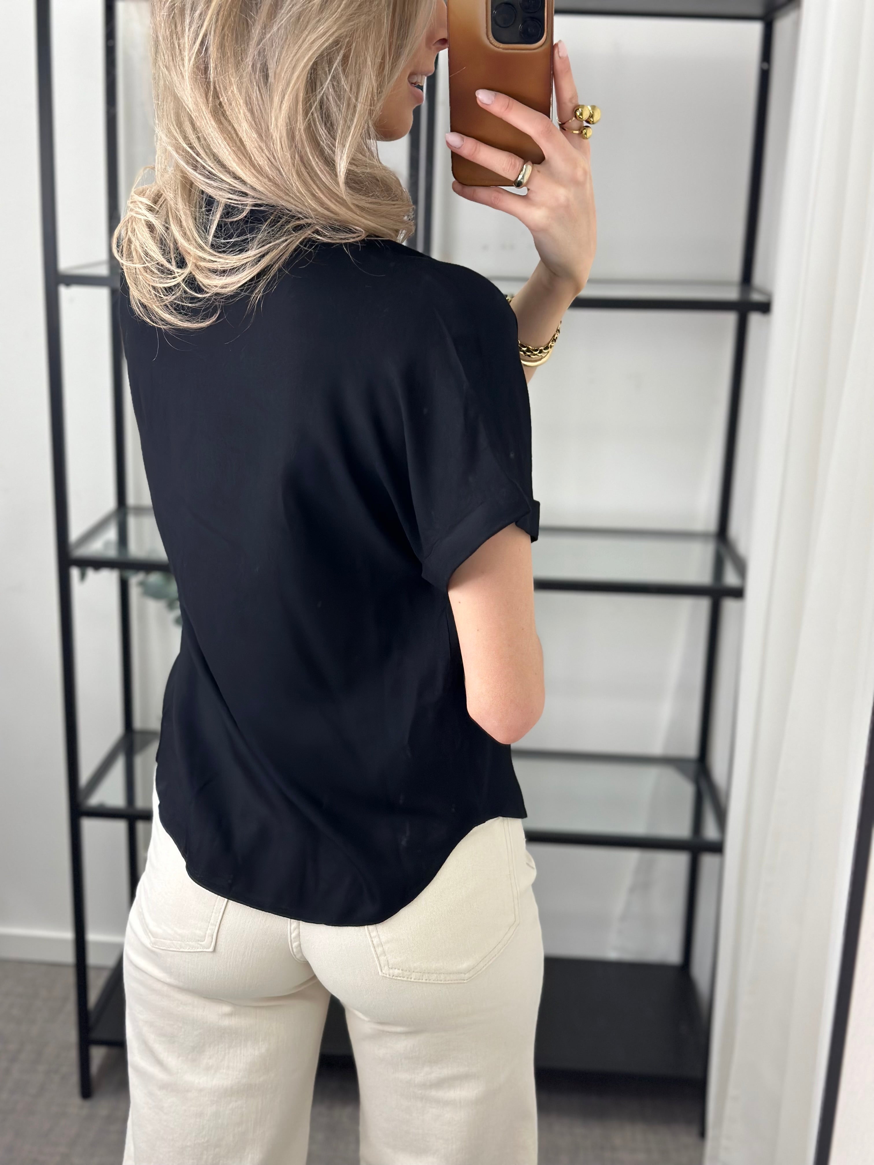 VEROMODA - BEAUTY SS TOP - BLACK