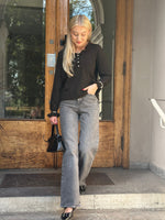 Ladda upp bild till gallerivisning, JDY - LETTY LS V-NECK FRILL PULLOVER - CHOCOLATE TORTE/MELANGE
