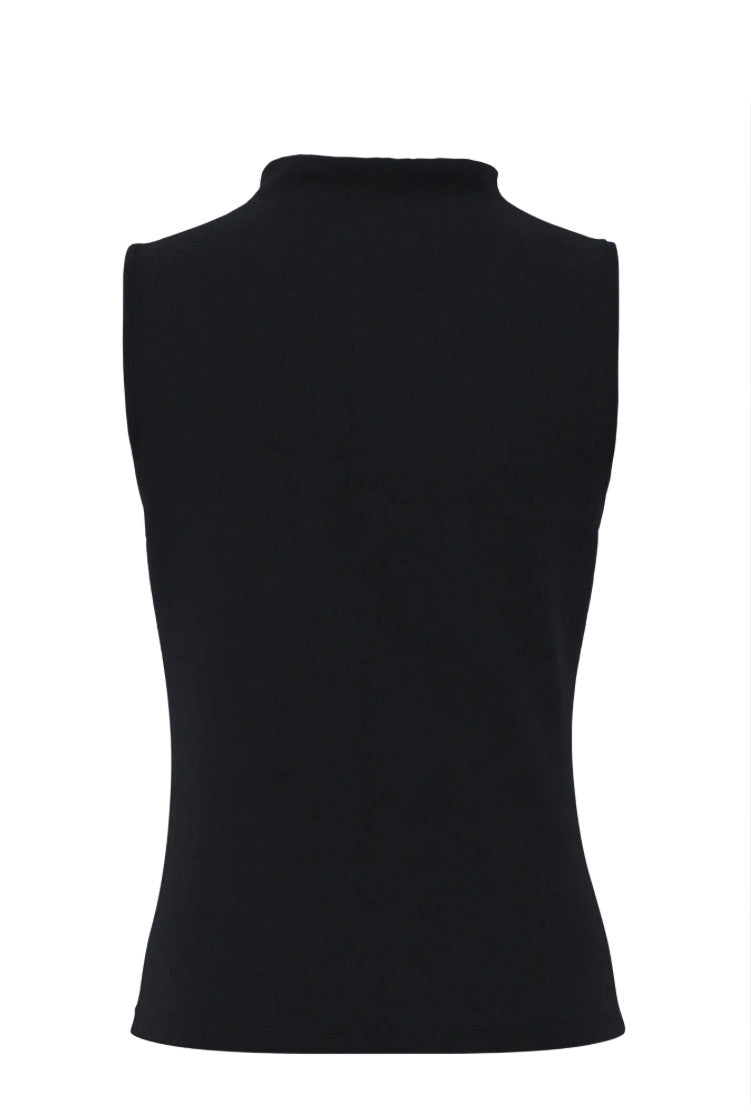 PIECES - MADISON SL DRAPED TOP - BLACK