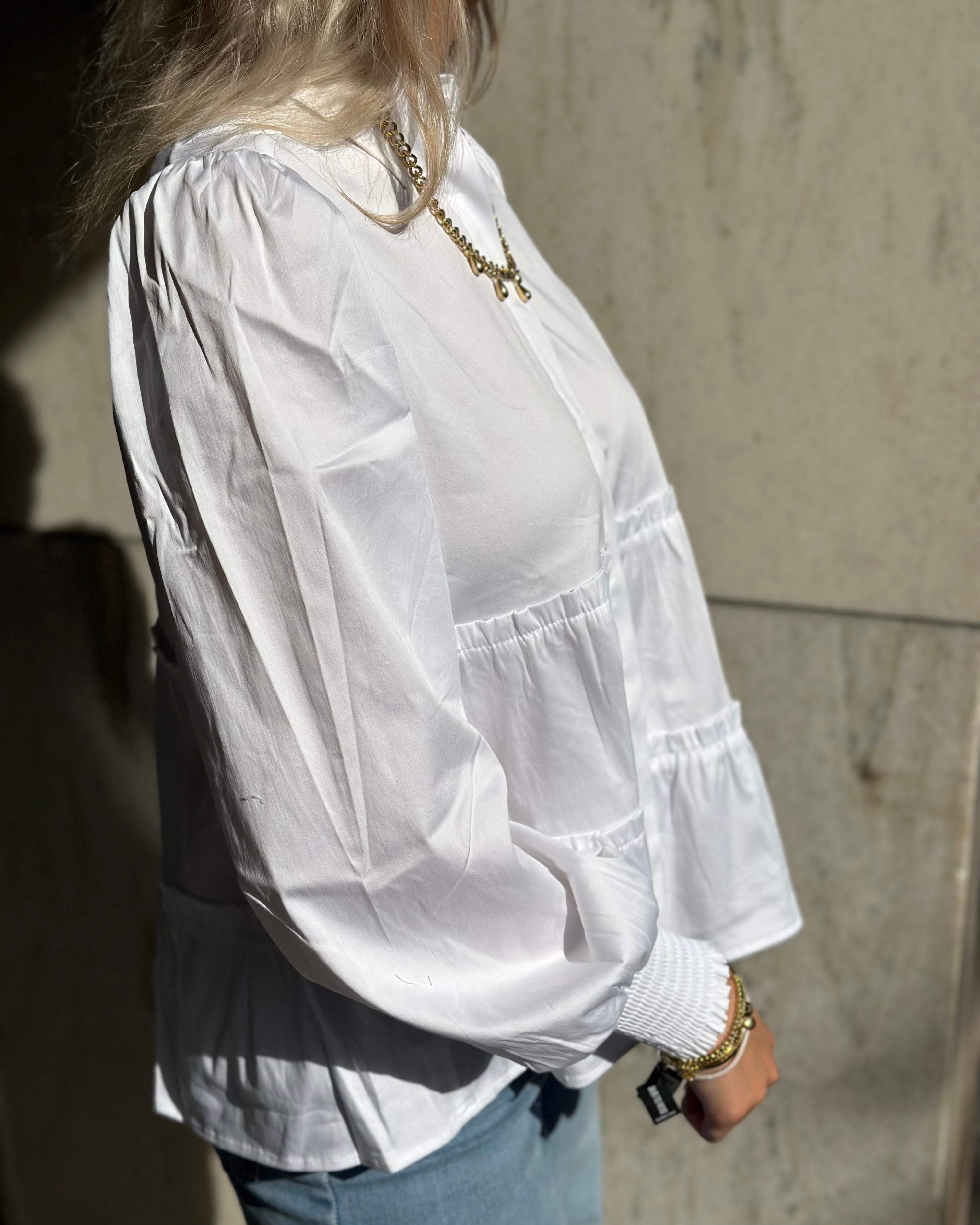 LEVETÉ ROOM - ISLA SOLID BLOUSE - WHITE