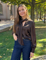 Ladda upp bild till gallerivisning, VEROMODA - NINI CIA LS TOP - CHOCOLATE TORTE
