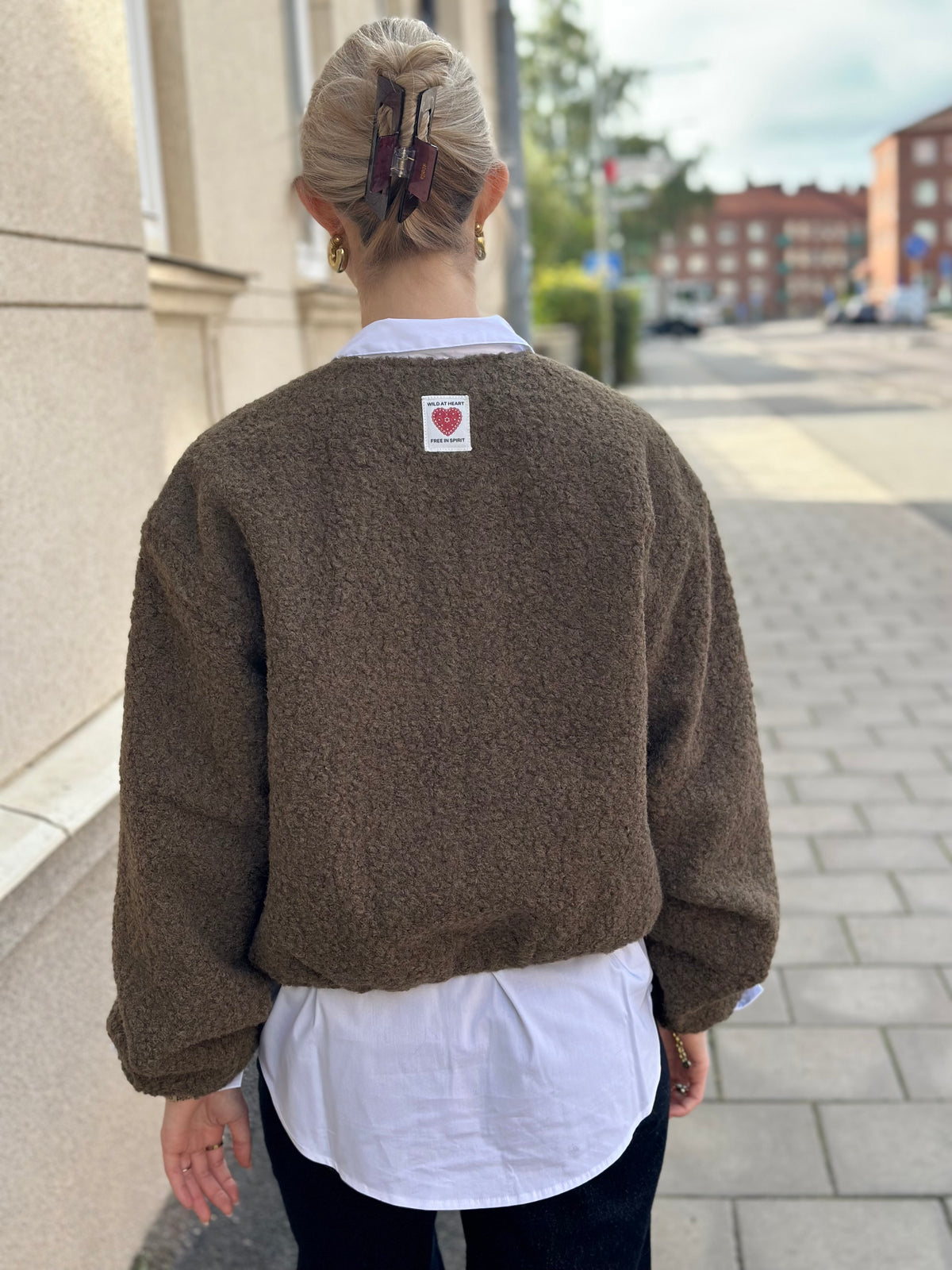 PIECES - ALISON BALLOON BOMBER JACKET - CORCODILE/MELANGE