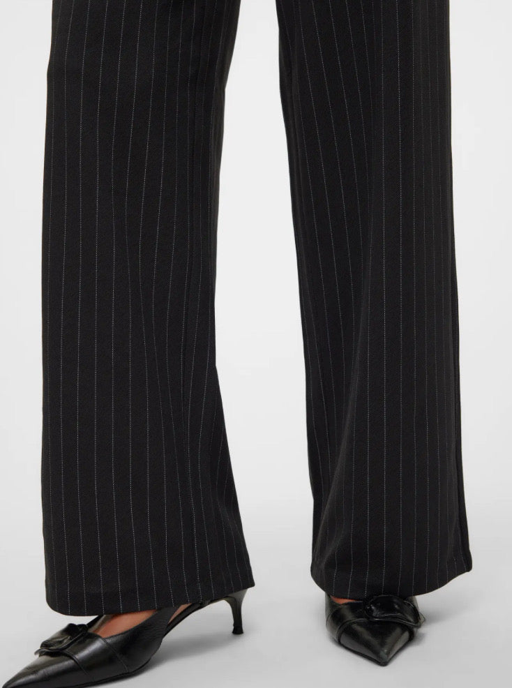 VERO MODA - BERLIN WIDE PANT - OBSIDIAN/OATMEAL