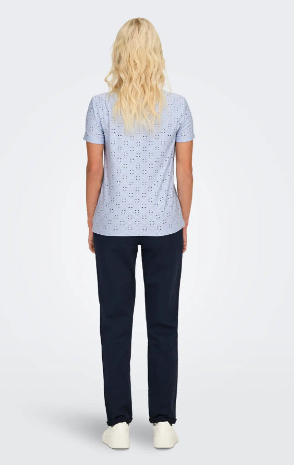 JDY - CATHINKA S/S TAG TOP - KENTUCKEY BLUE