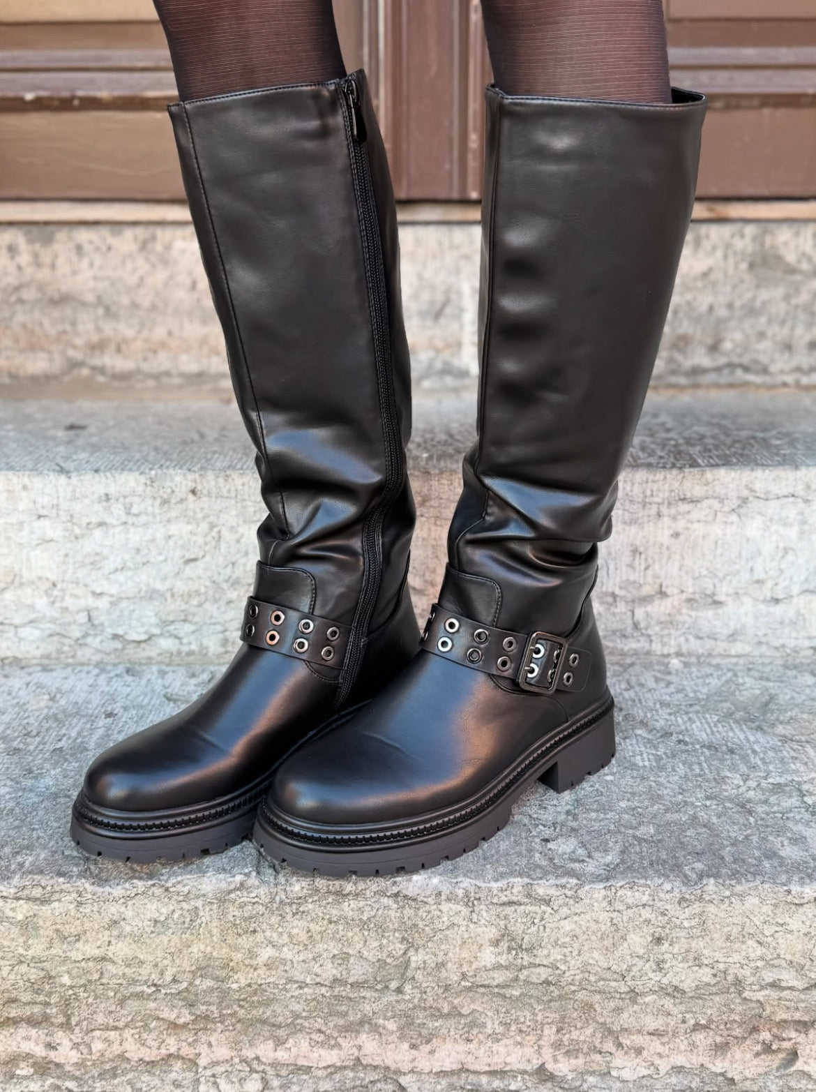 MARTA - BOOTS MED SPÄNNE BM195 - BLACK