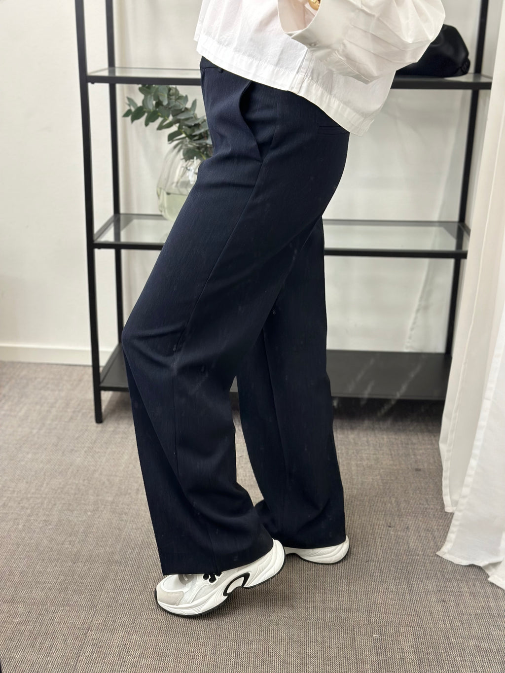 SELECTED FEMME - RITA MW WIDE PANT - DARK SAPPHIRE/MELANGE