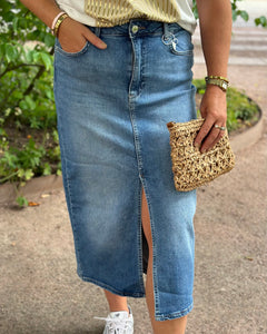 ONLY - ENYA REG MIDI SKIRT DENIM - MEDIUM BLUE DENIM