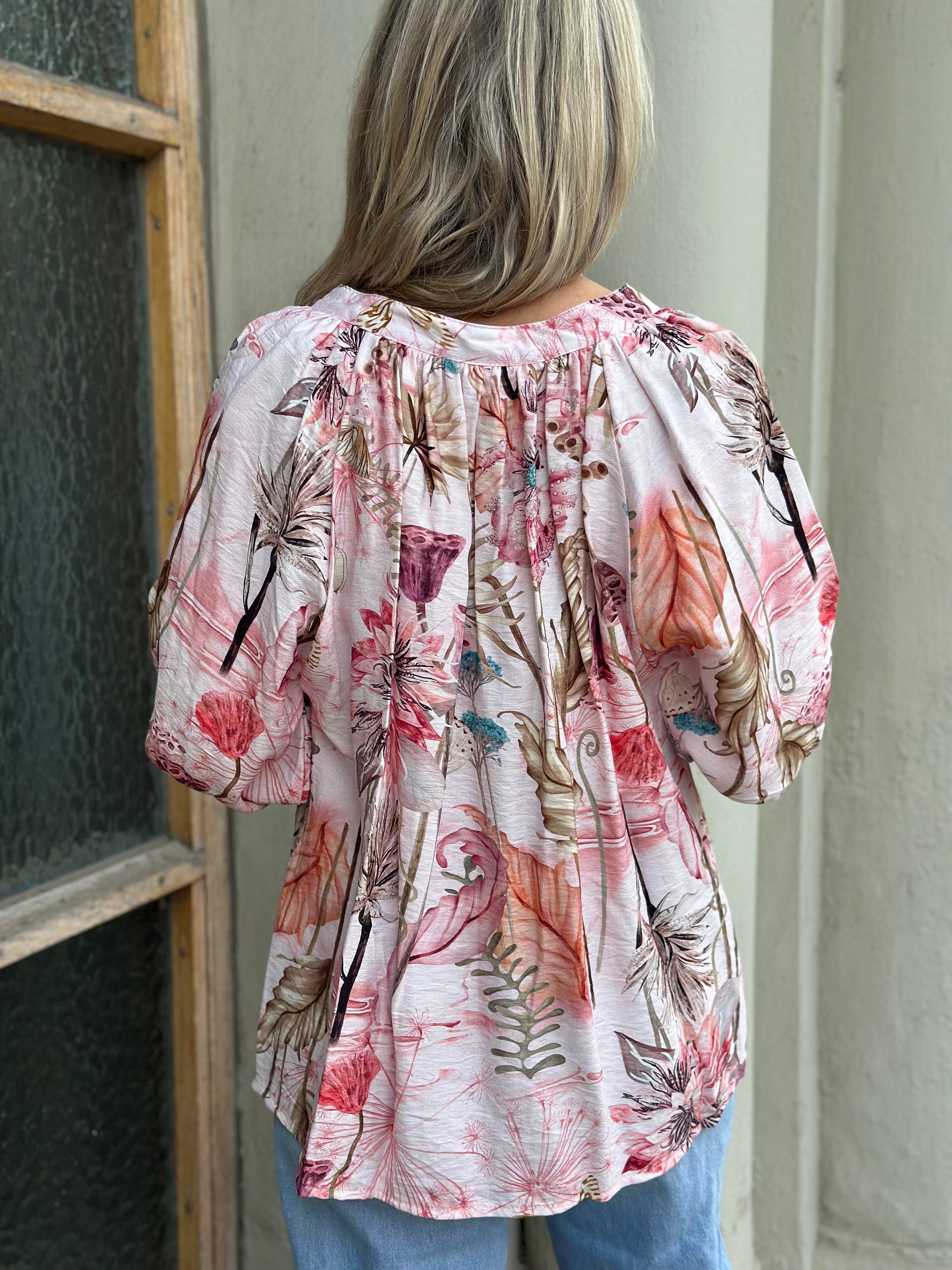 MARTA - 8116 BLOMMIG BLUS - ROSA