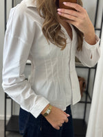 Ladda upp bild till gallerivisning, JDY - MIO L/S FITTED V-NECK SHIRT -WHITE
