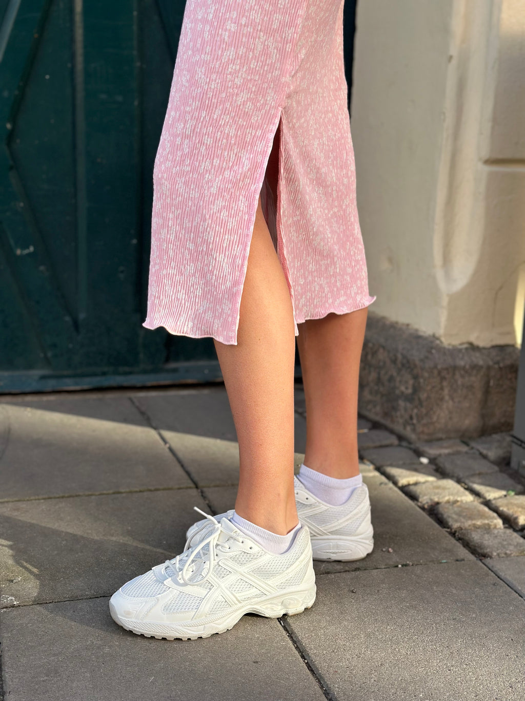 PIECES - FLORA LS MIDI DRESS - ROSEATE SPOONBI/FLOWER