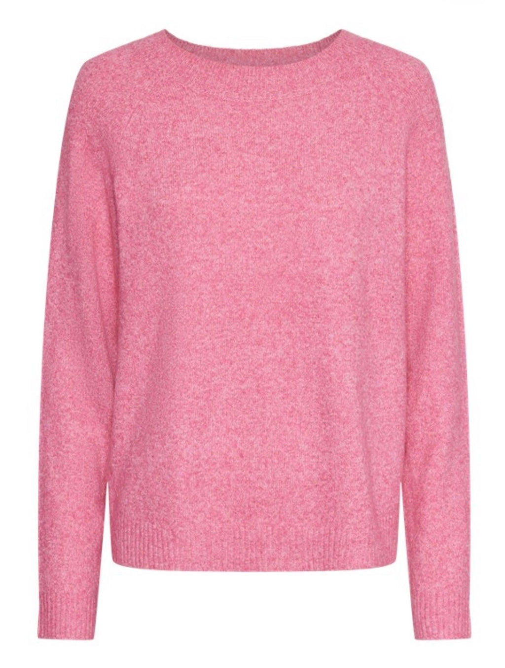 VERO MODA - DOFFY LS O-NECK BLOUSE - RASPBERRY SORBE/MELANGE