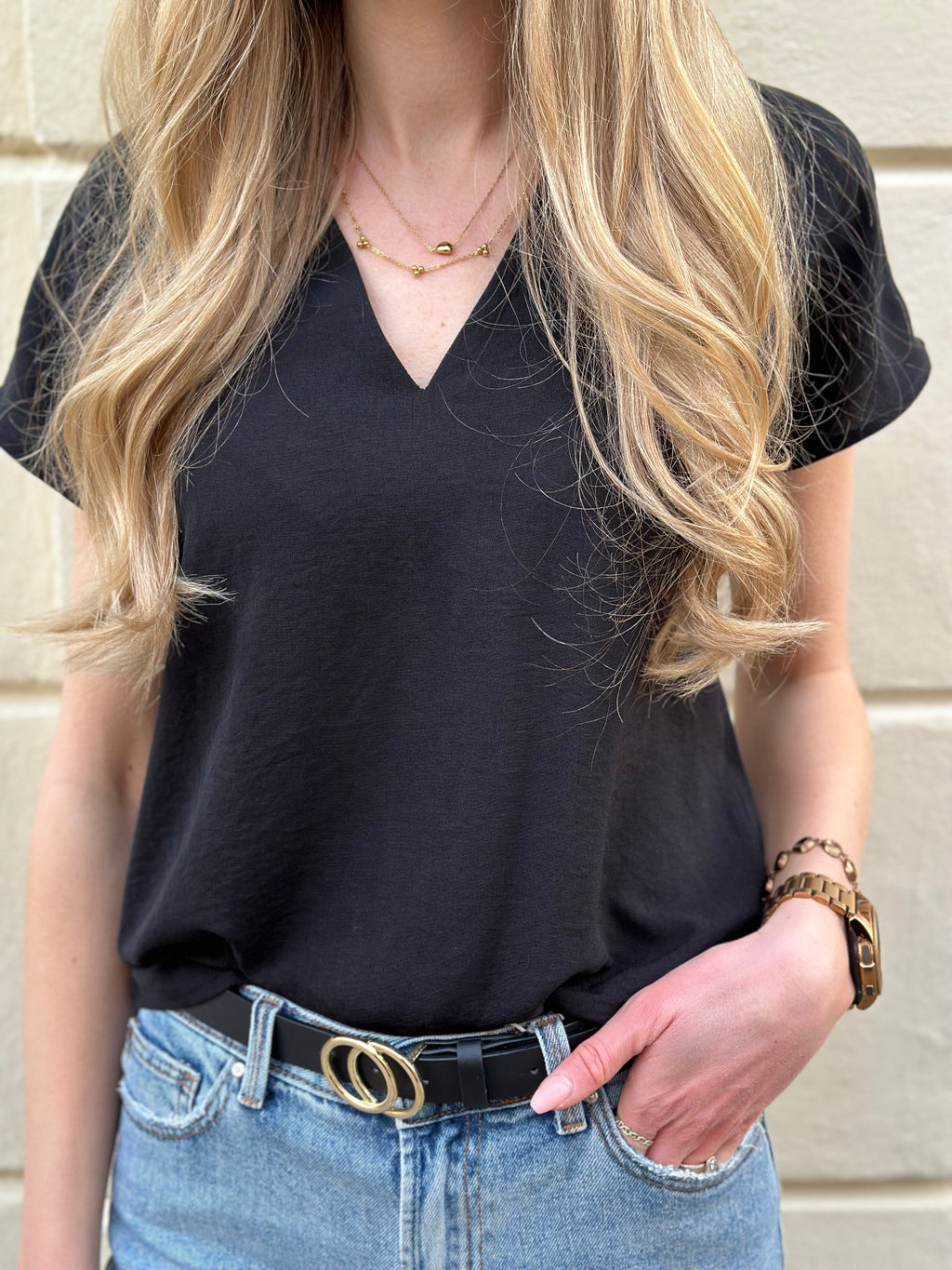 JDY - LION S/S TOP - BLACK