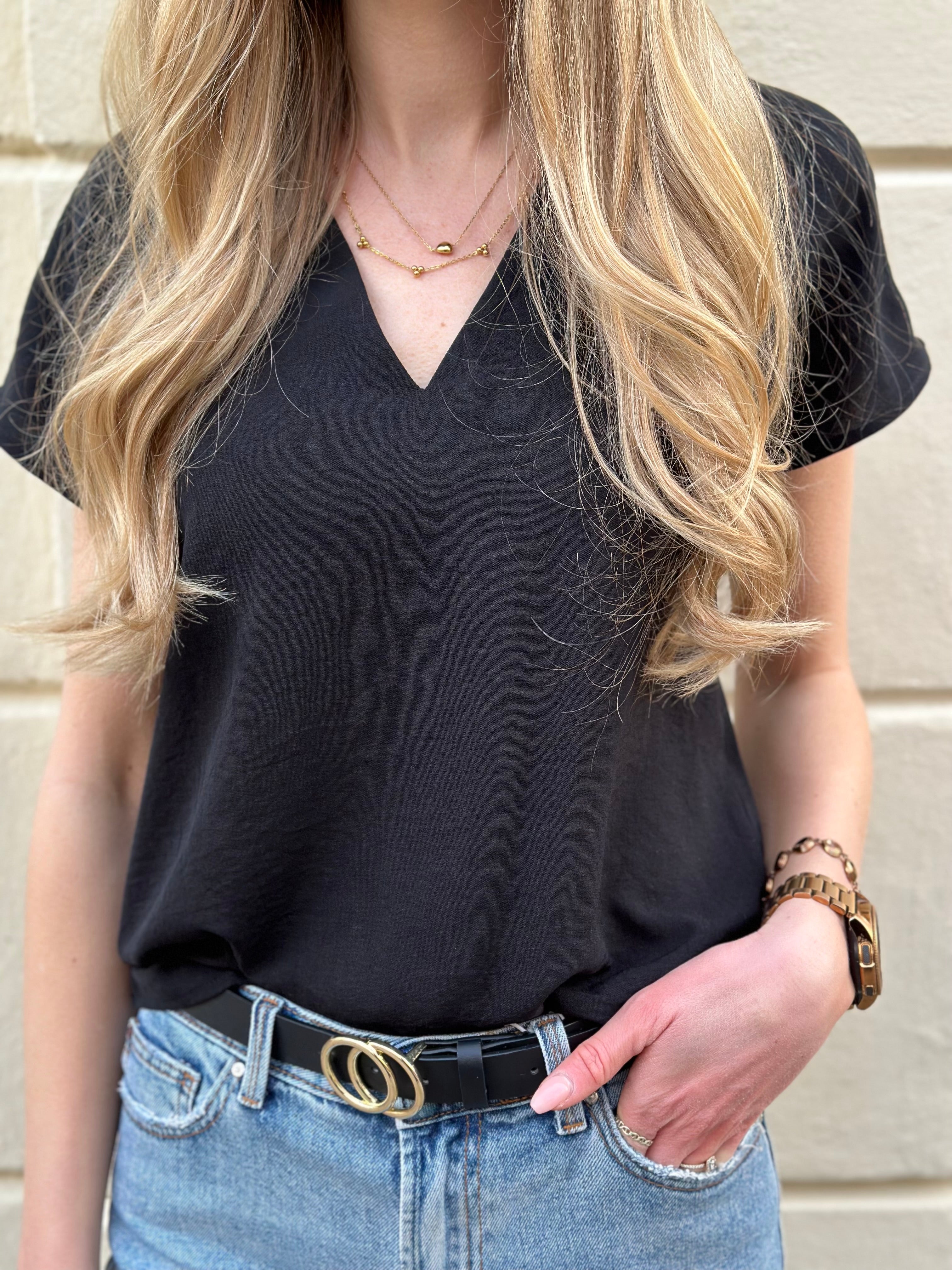 JDY - LION S/S TOP - BLACK