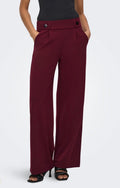 JDY - GEGGO NEW LONG PANT - CABARNET / BLACK BUTTONS