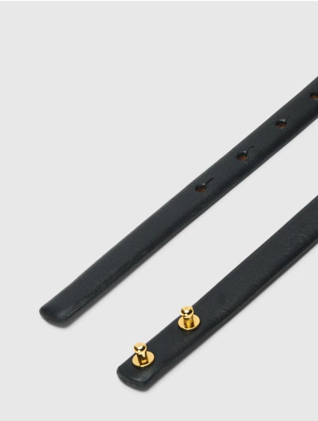 SELECTED FEMME - BABETH SLIM  LEATHER BELT - BLACK