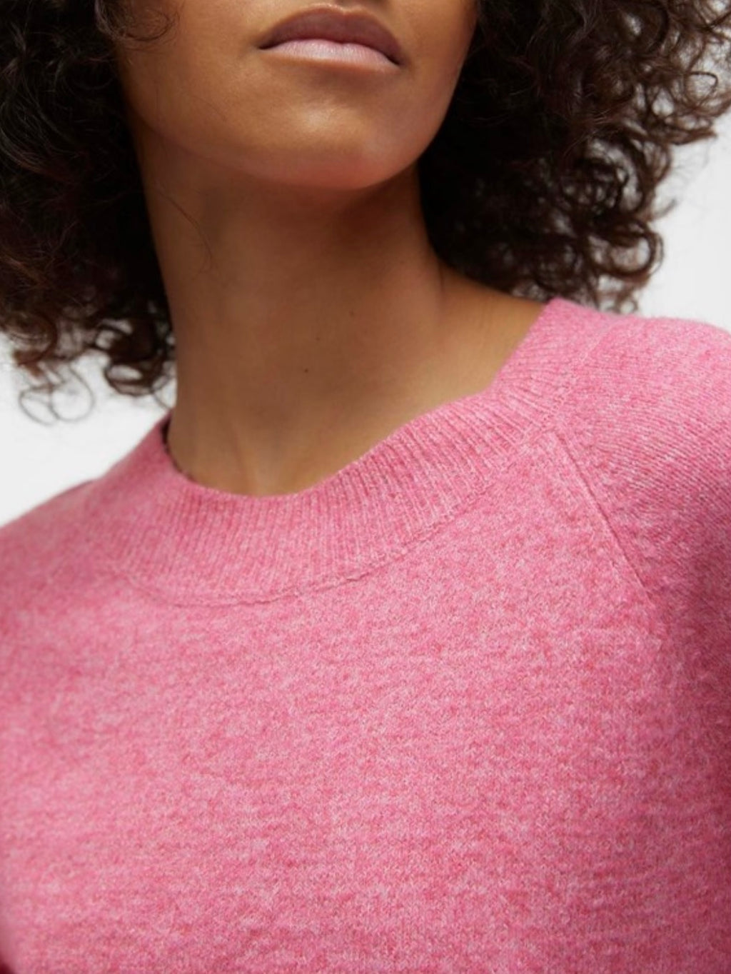 VERO MODA - DOFFY LS O-NECK BLOUSE - RASPBERRY SORBE/MELANGE