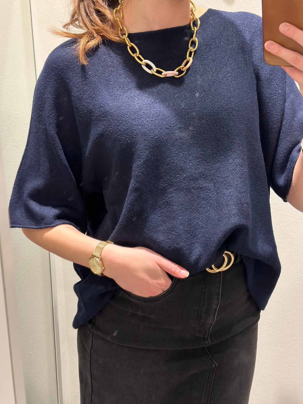 MARTA - STICKAD TRÖJA 5003 - NAVY