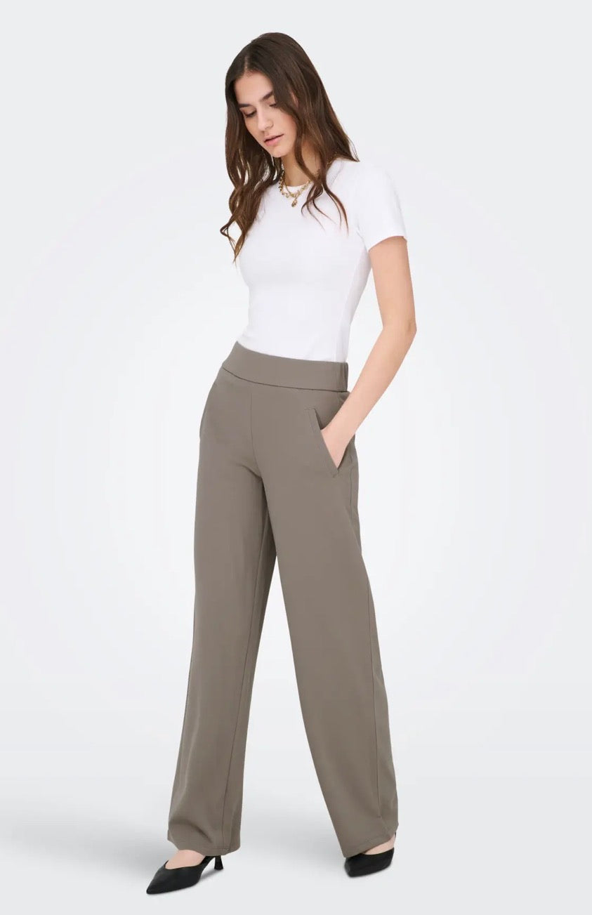 JDY - LOUISVILLE CATIA WIDE PANTS - DRIFTWOOD