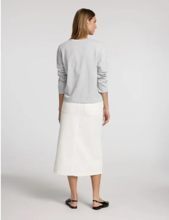 SELECTED FEMME - ESSENTIAL LS ROXY TEE - LIGHT GREY MELANGE