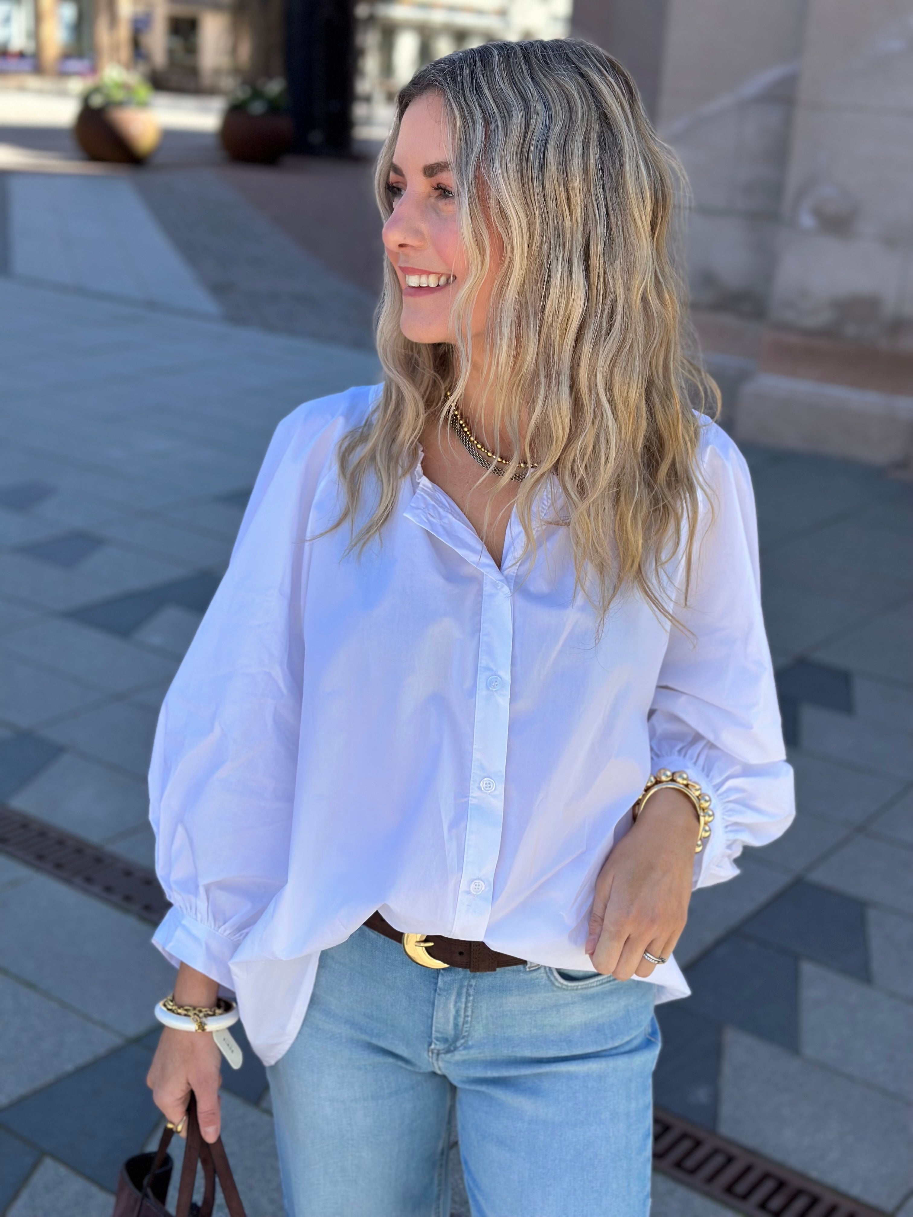 MARTA - SKJORTBLUS 268191 - WHITE