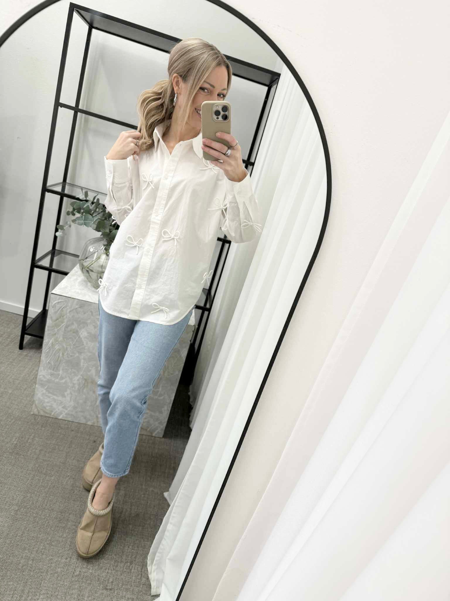 SOAKED - JOA BOW SHIRT - BROKEN WHITE