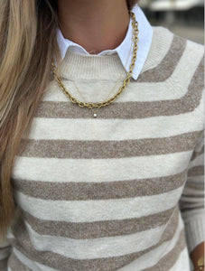 VEROMODA - DOFFY LS O-NECK BLOUSE - BIRCH/SEPIA
