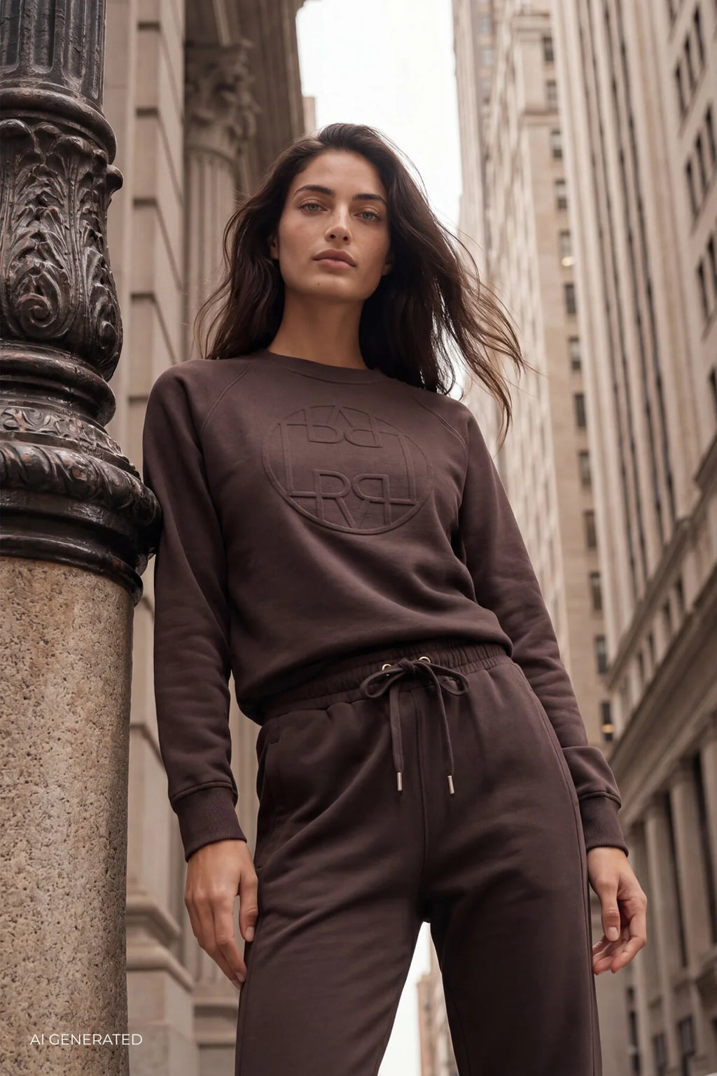 LEVETÉ ROOM - NUKA SWEATSHIRT 301742 - DARK BROWN