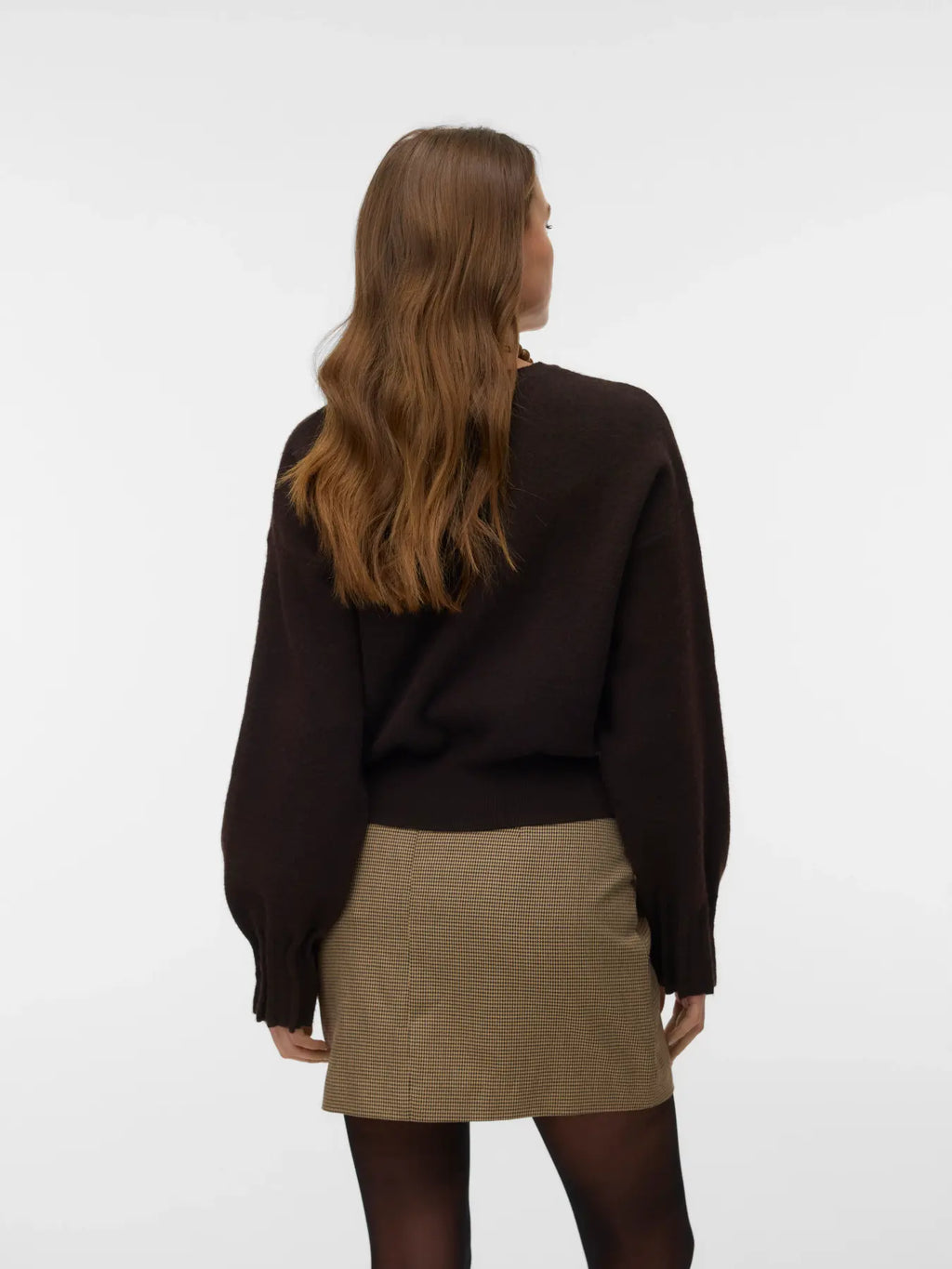 VEROMODA - KACY LS O-NECK PULLOVER - COCOLATE TORTE/MELANGE