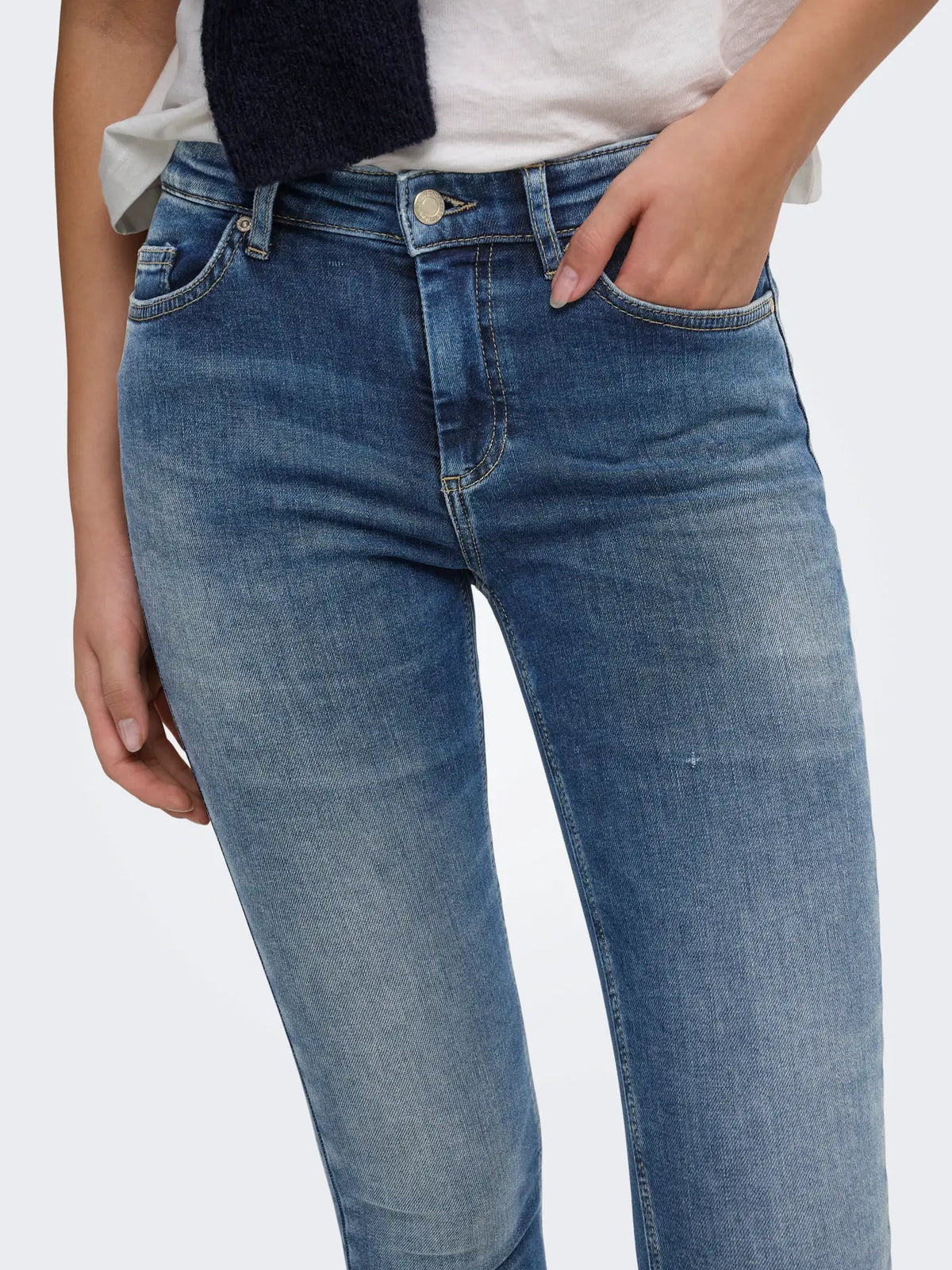 ONLY - BLUSH MID SK ANK RW 15376150 - DARK BLUE DENIM