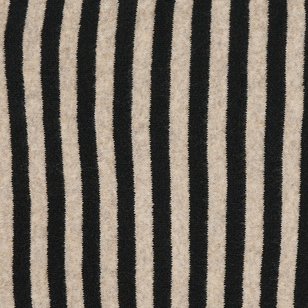 MARTA - KITTE SCARF - BLACK/ BEIGE STRIPE