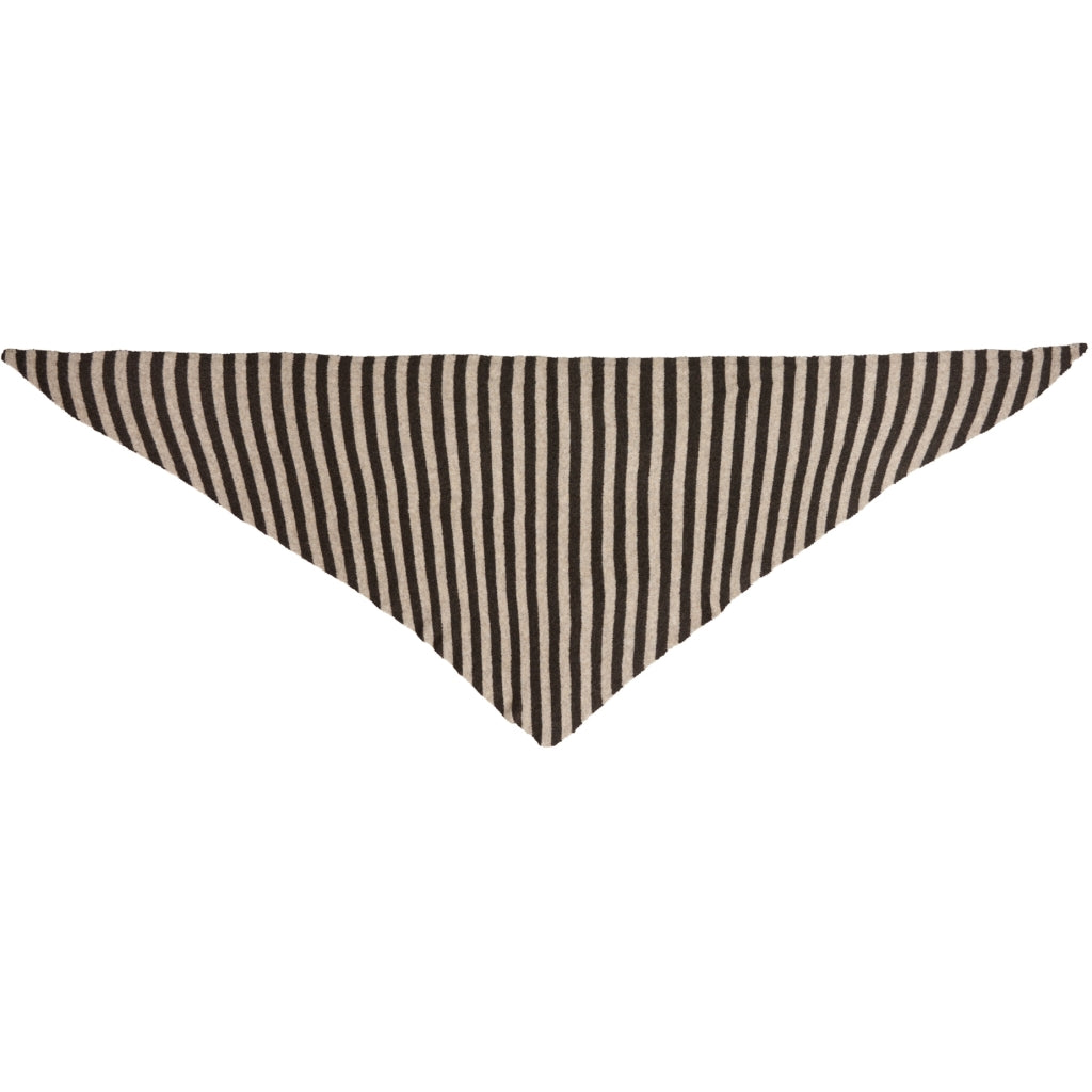 MARTA - KITTE SCARF - COFFEE/TAUPE STRIPE