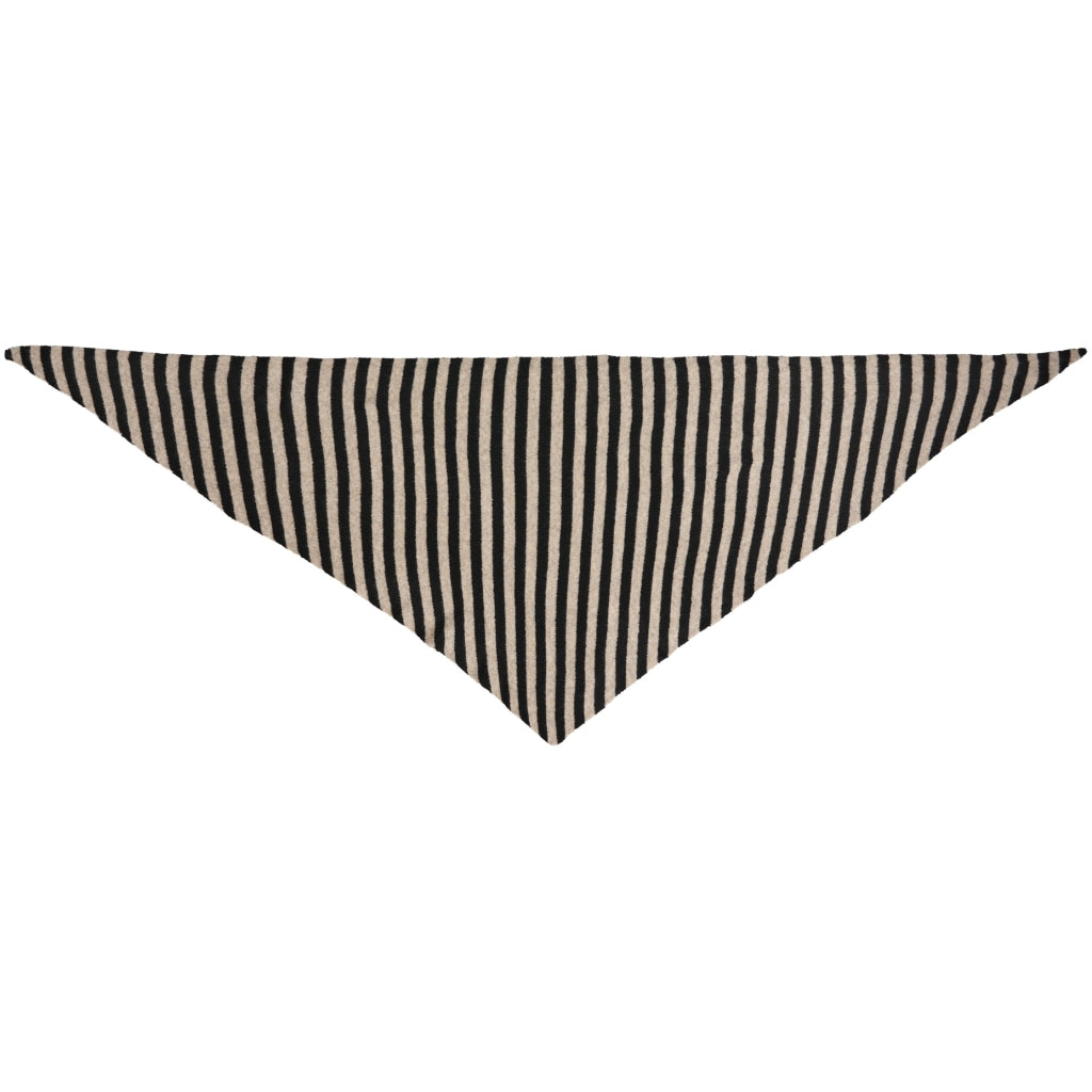 MARTA - KITTE SCARF - BLACK/ BEIGE STRIPE