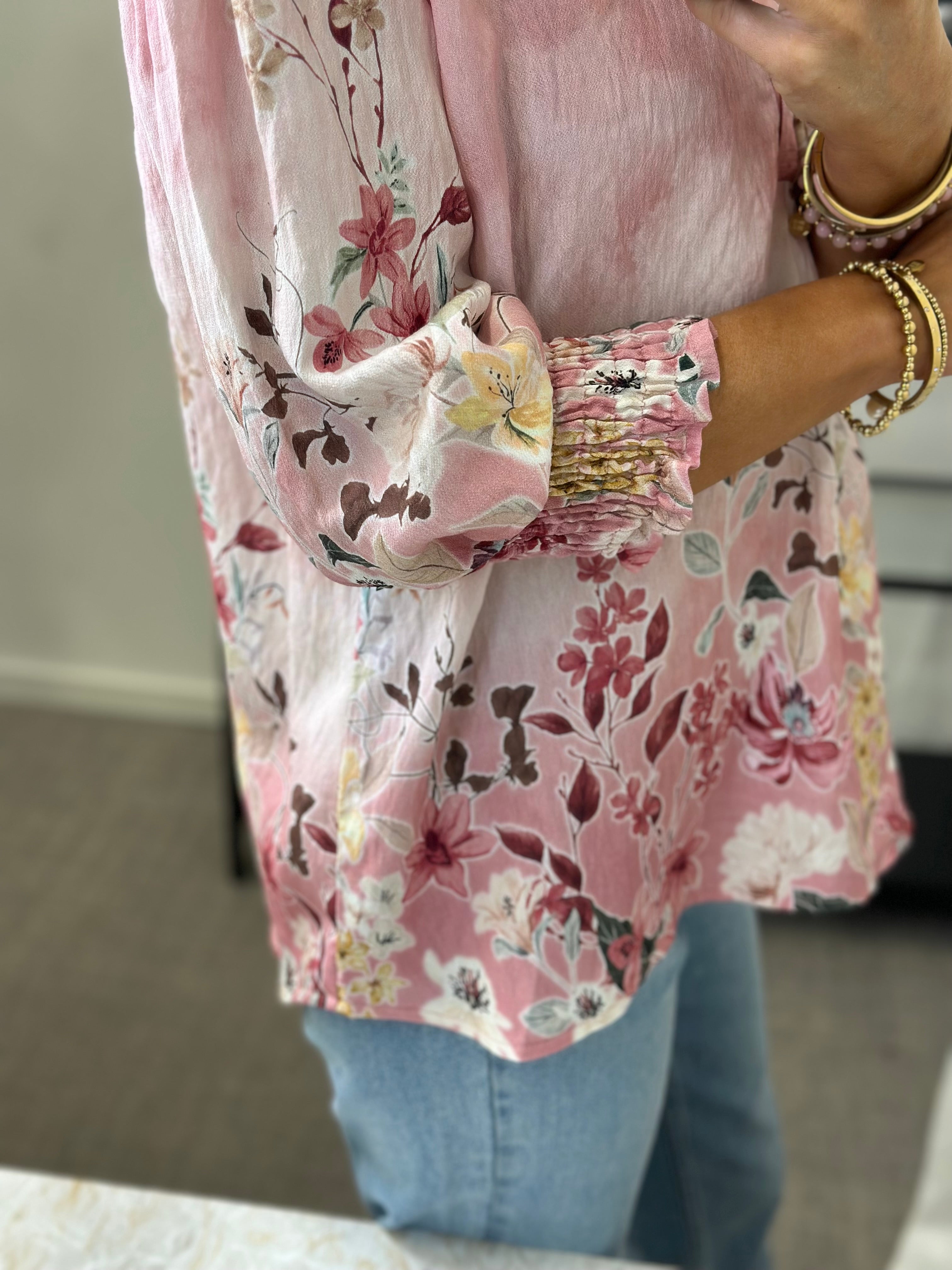 MOONDUST - BELLA FLOWER SPRING BLOUSE - PINK